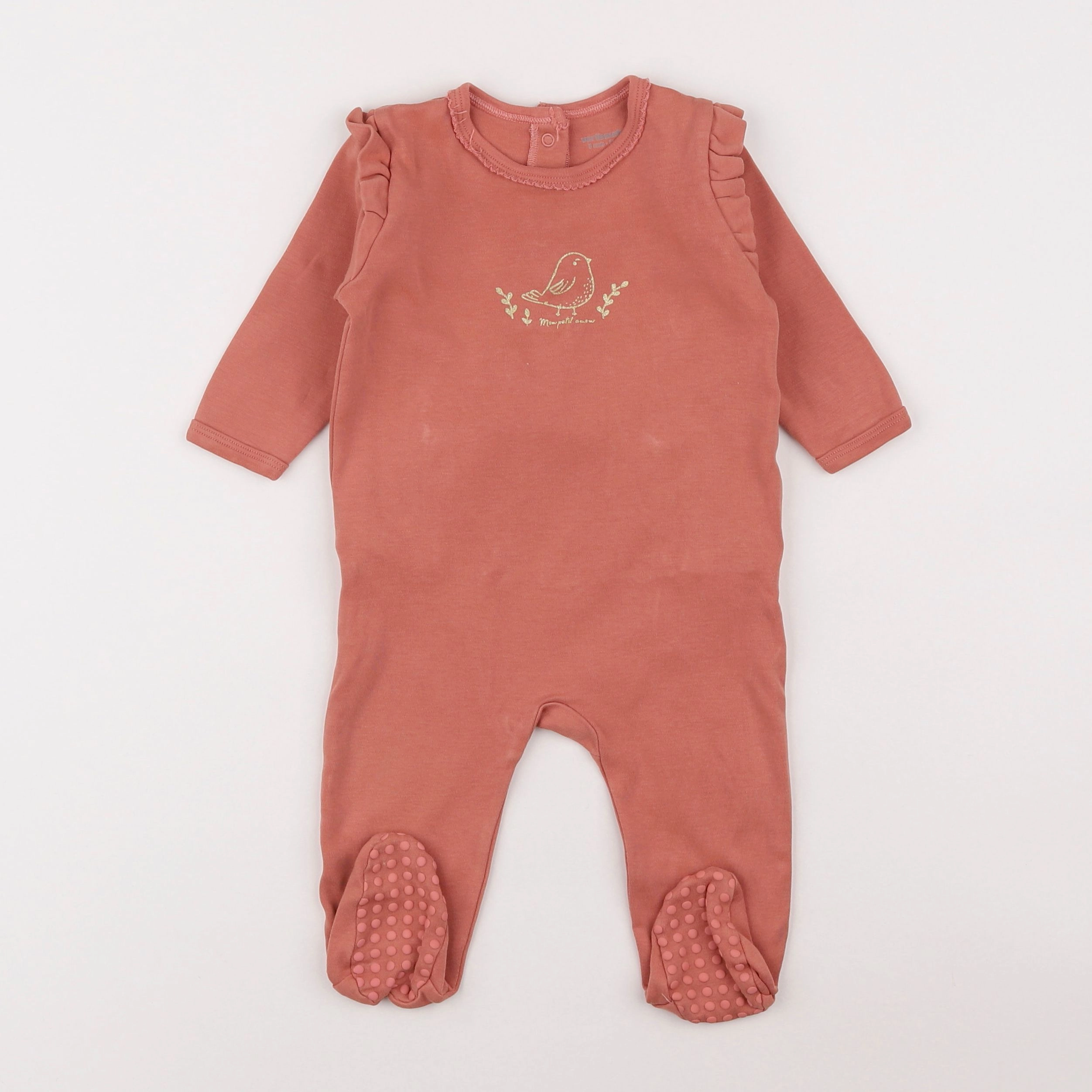 Vertbaudet - pyjama coton rose - 9 mois