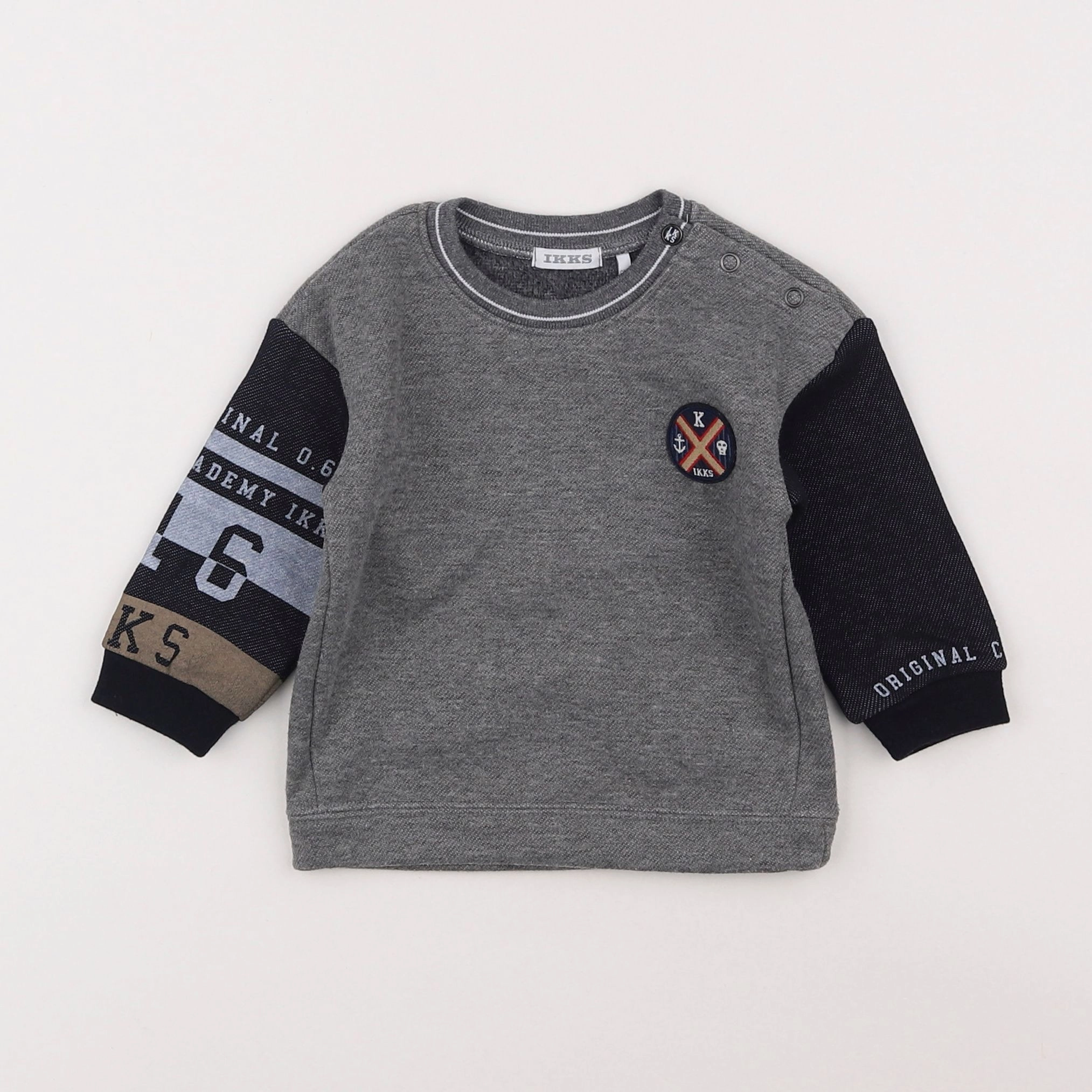 IKKS - sweat gris - 6 mois