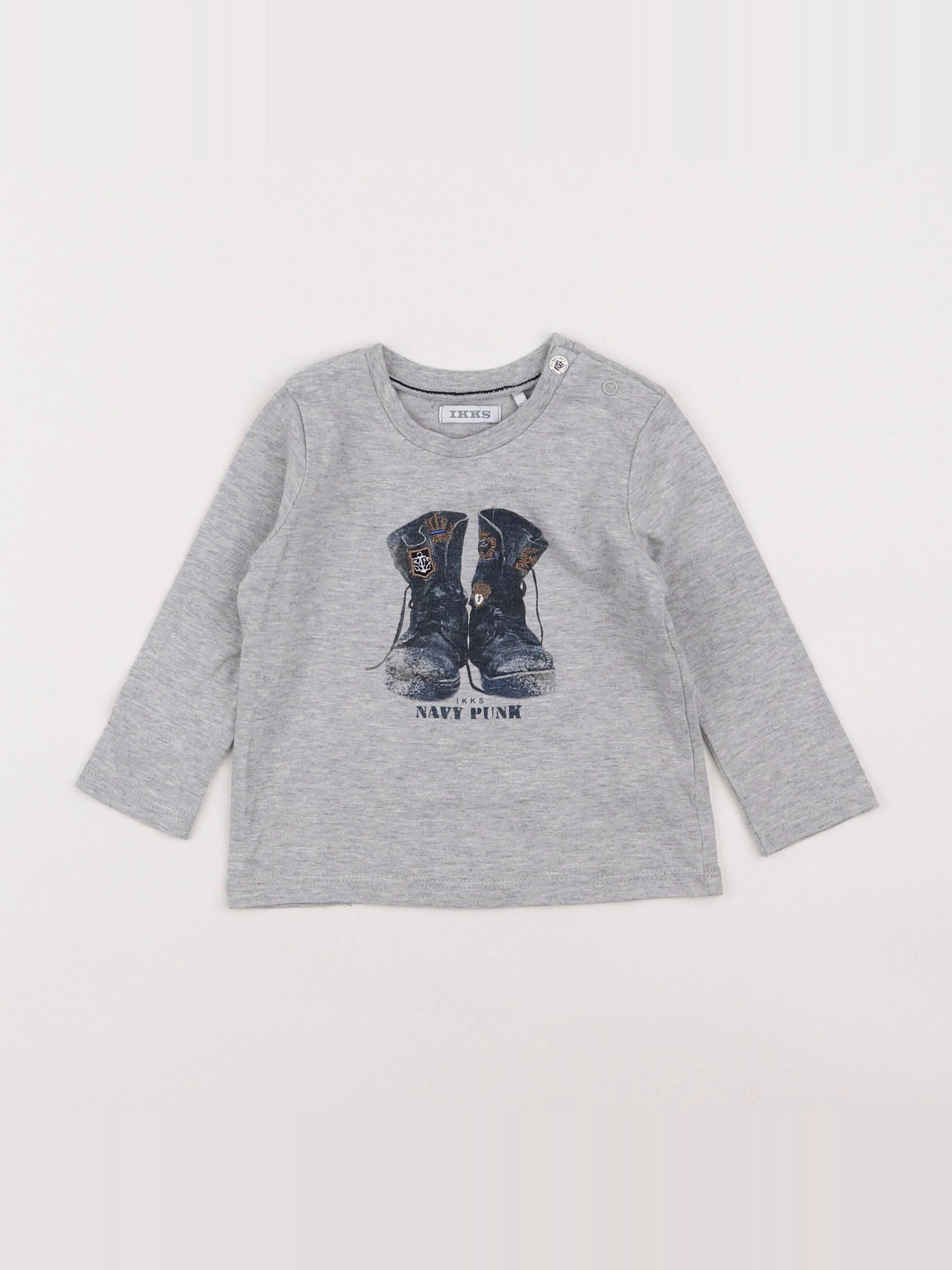 IKKS - tee-shirt gris - 6 mois