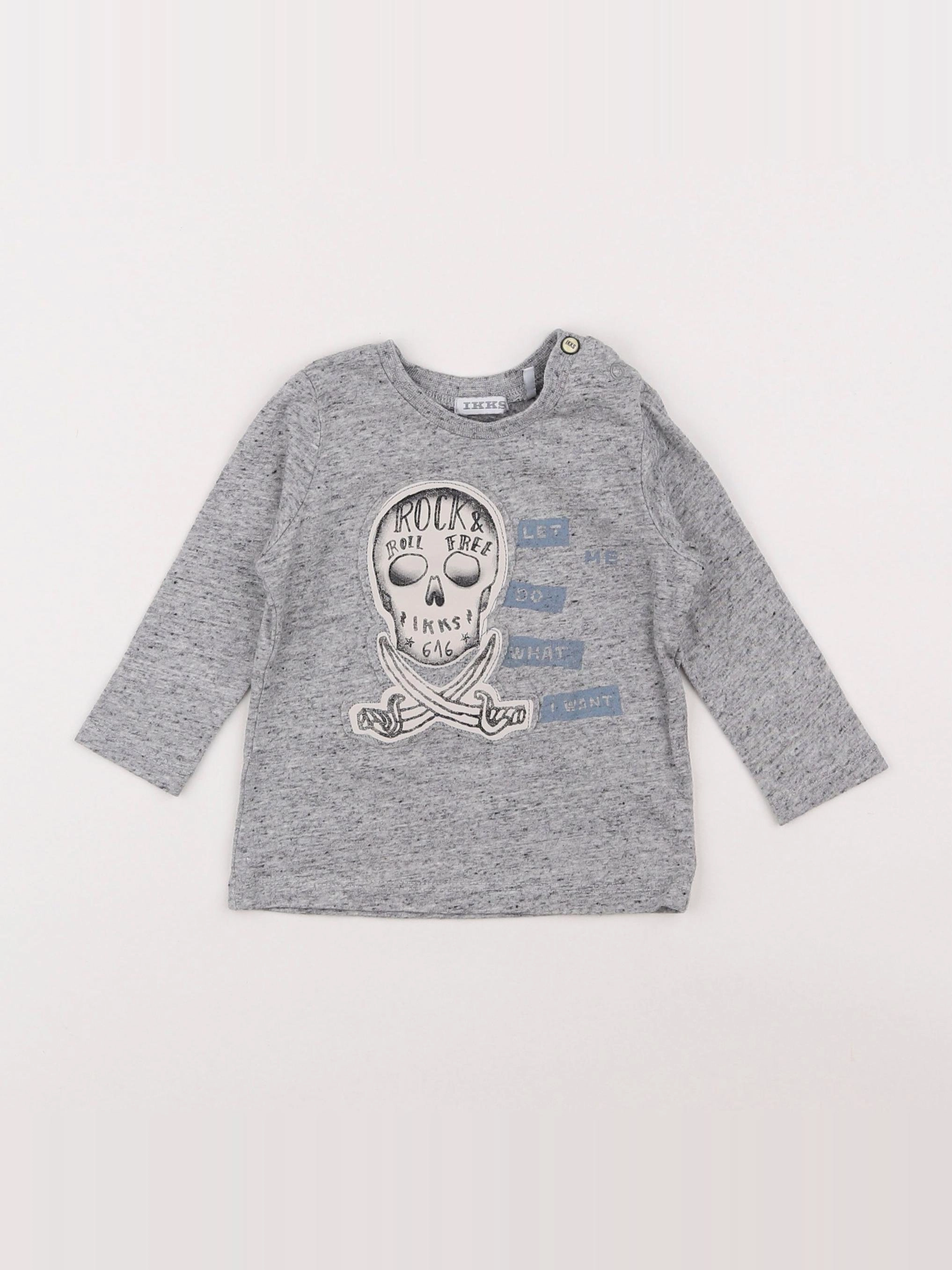 IKKS - tee-shirt gris - 6 mois