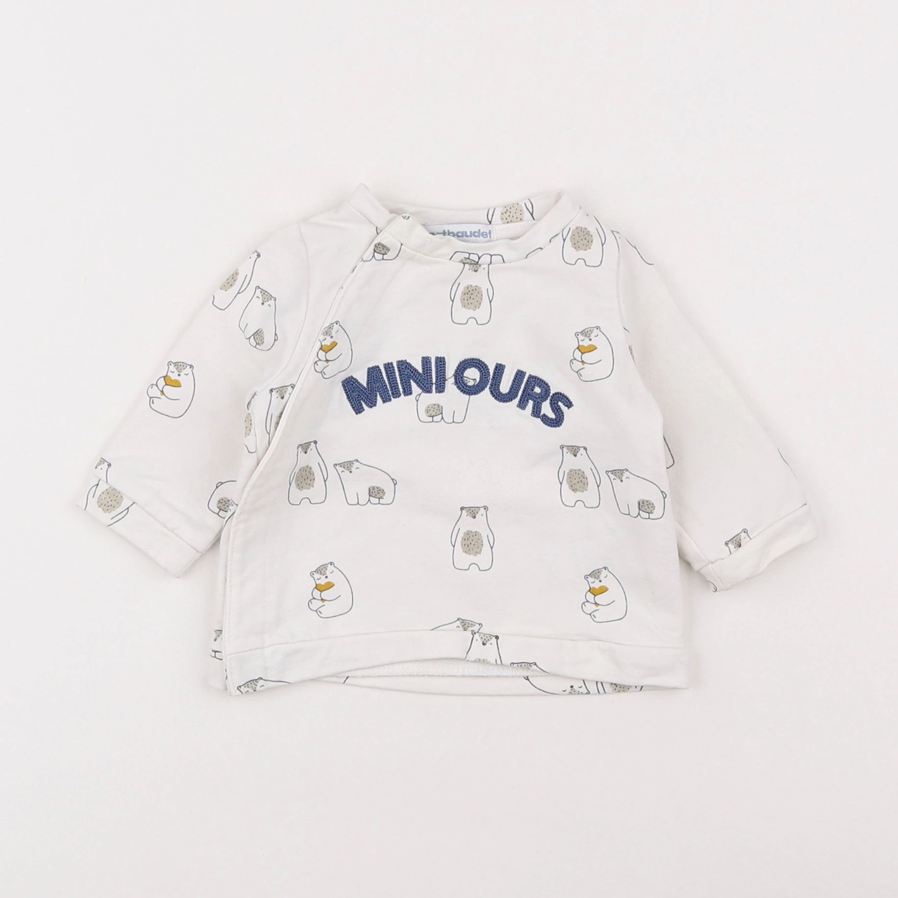 Vertbaudet - sweat blanc - 3 mois