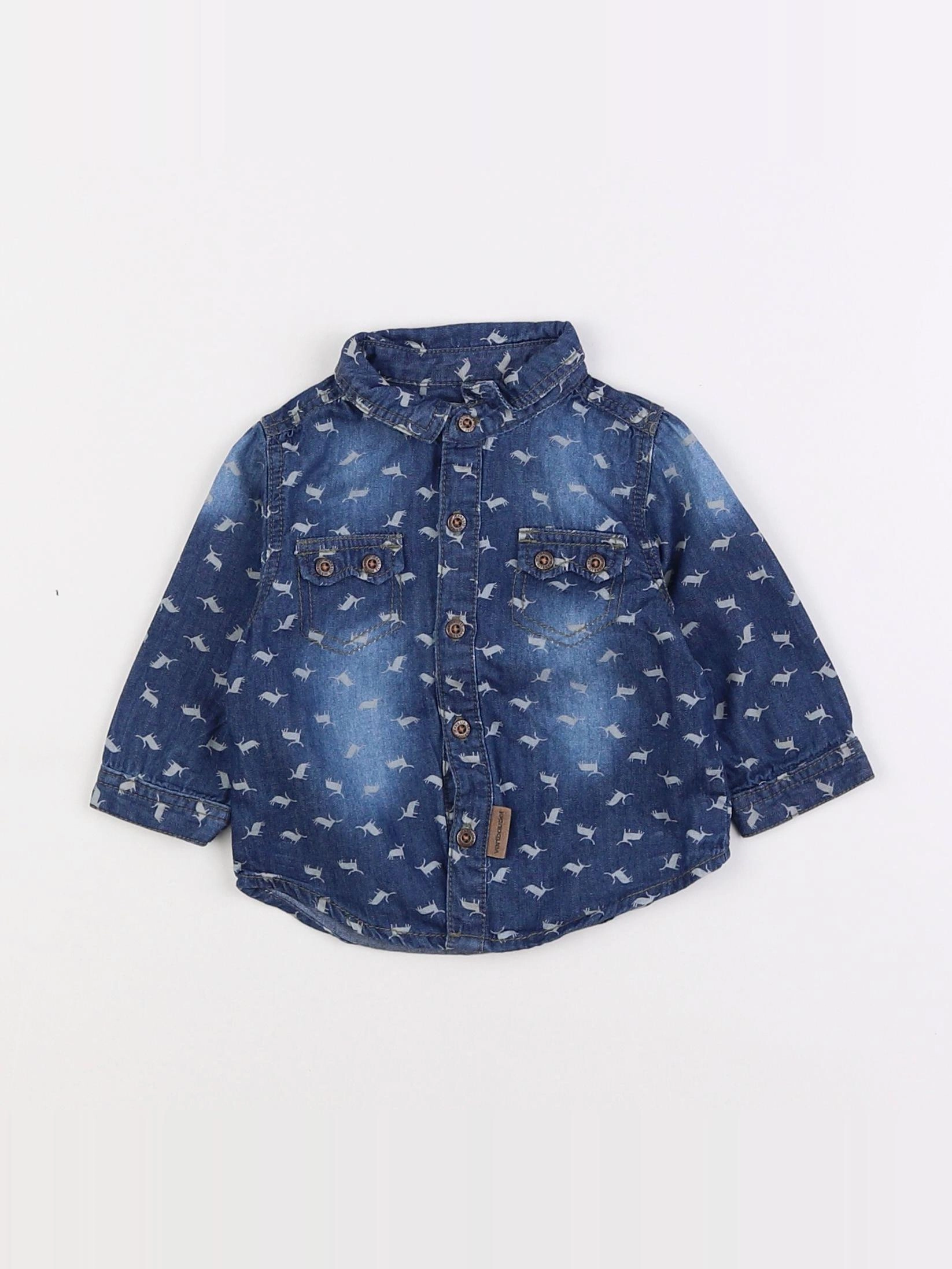Vertbaudet - chemise bleu - 3 mois