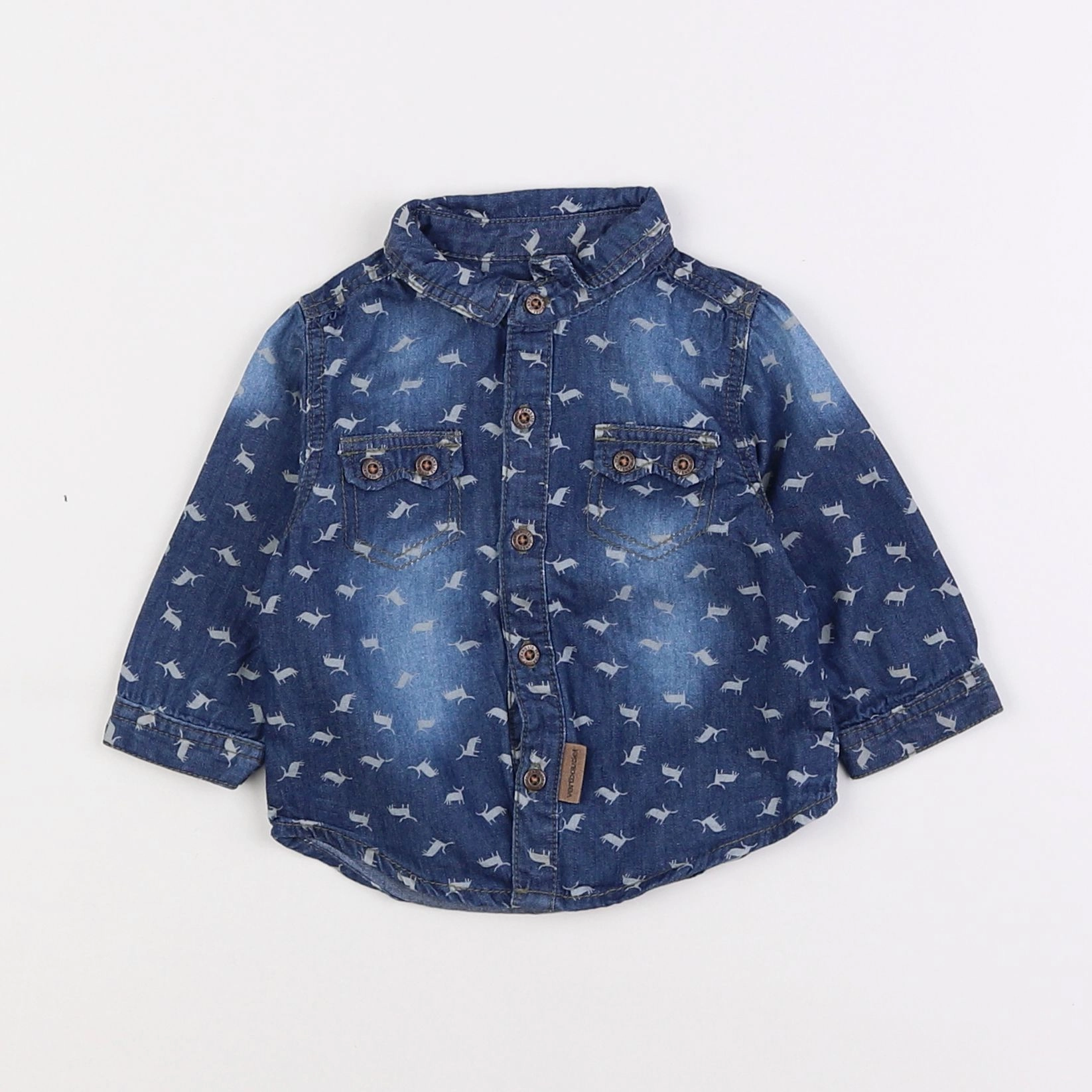 Vertbaudet - chemise bleu - 3 mois