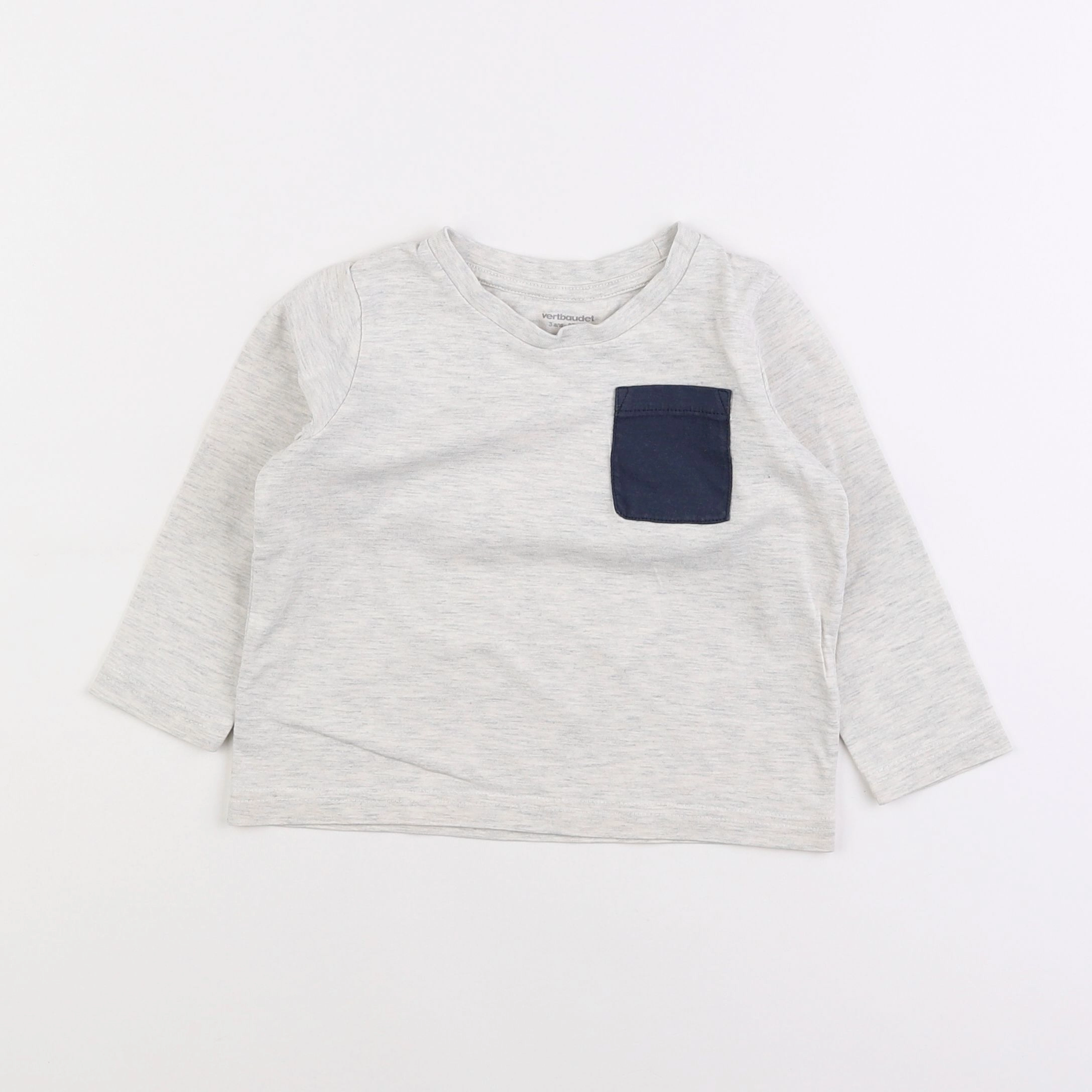 Vertbaudet - tee-shirt bleu, gris - 3 ans