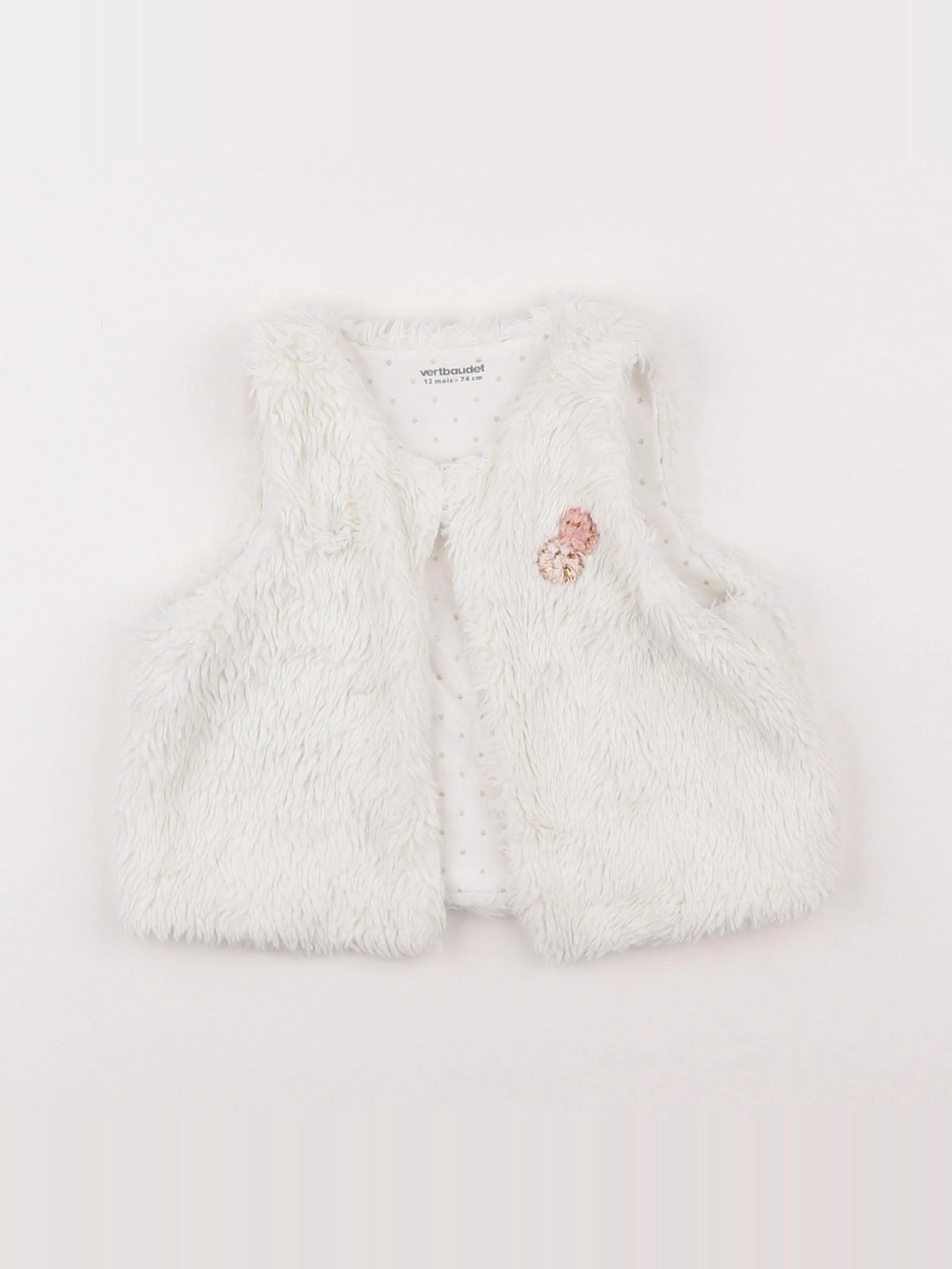 Vertbaudet - gilet blanc - 12 mois