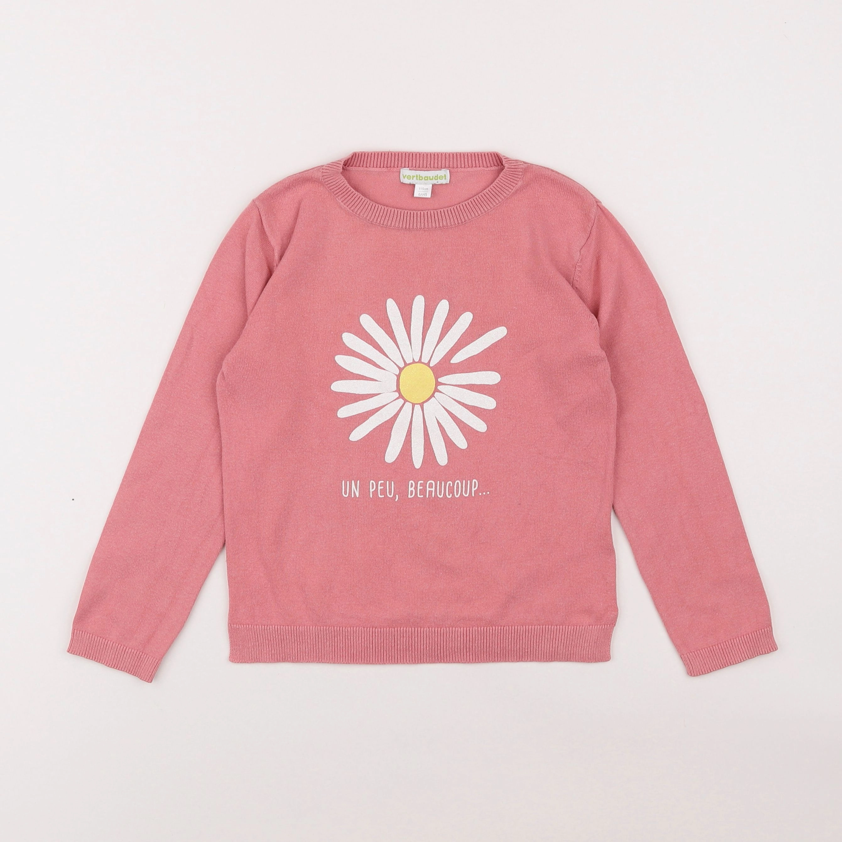 Vertbaudet - pull rose - 6 ans