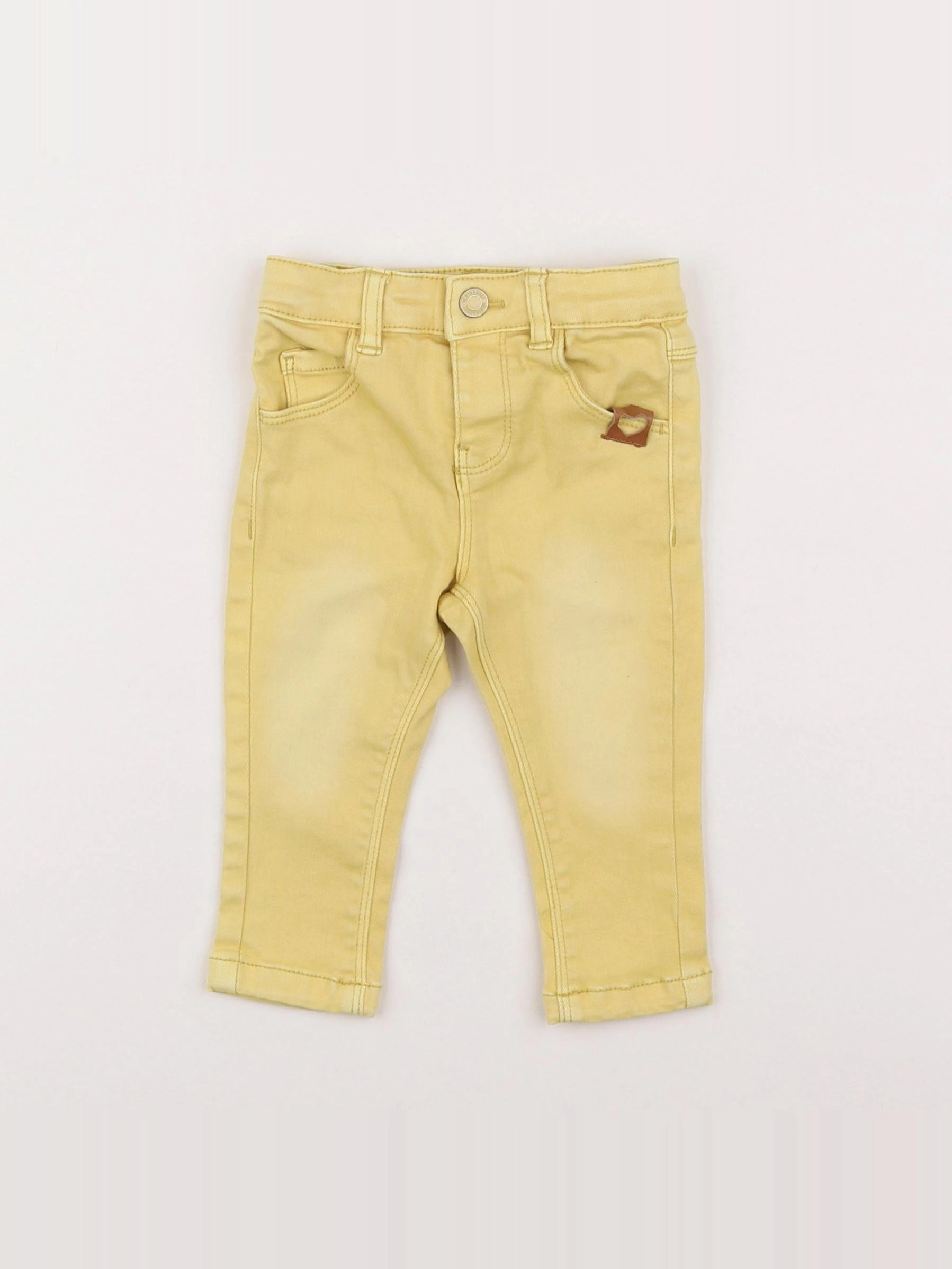 Vertbaudet - pantalon jaune - 9 mois