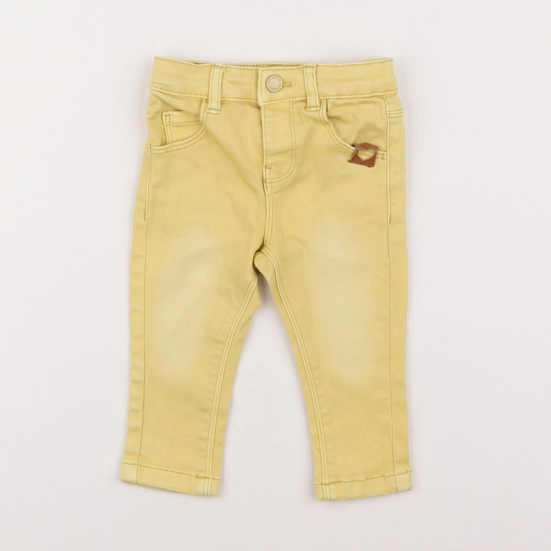 Vertbaudet - pantalon jaune - 9 mois