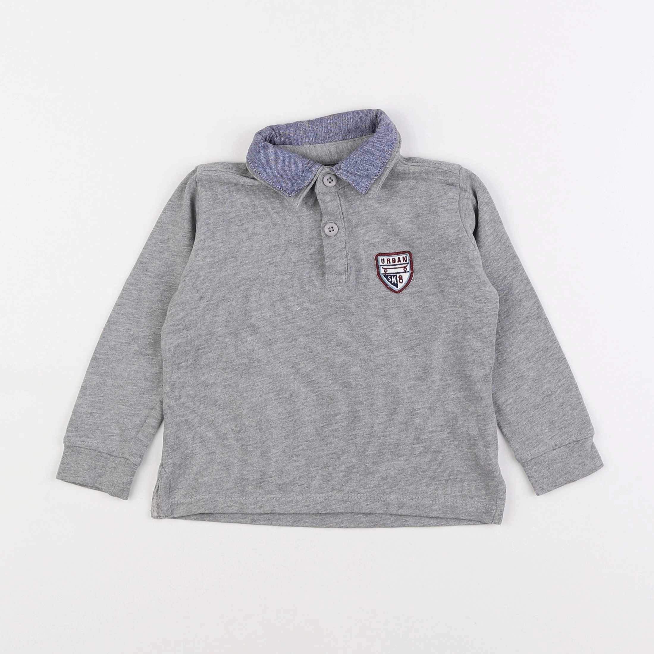 Vertbaudet - polo gris - 3 ans