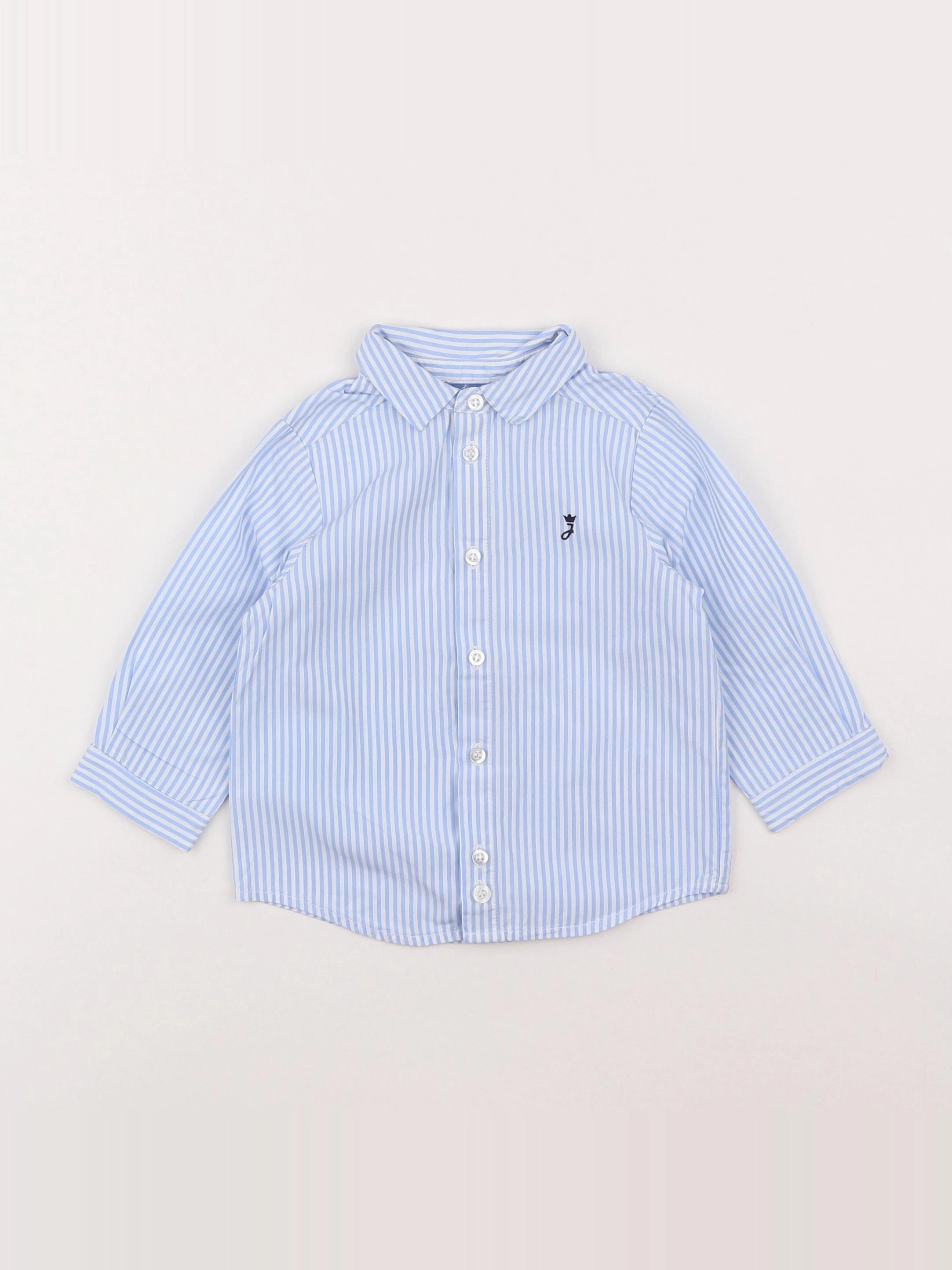 Jacadi - chemise blanc, bleu - 12 mois