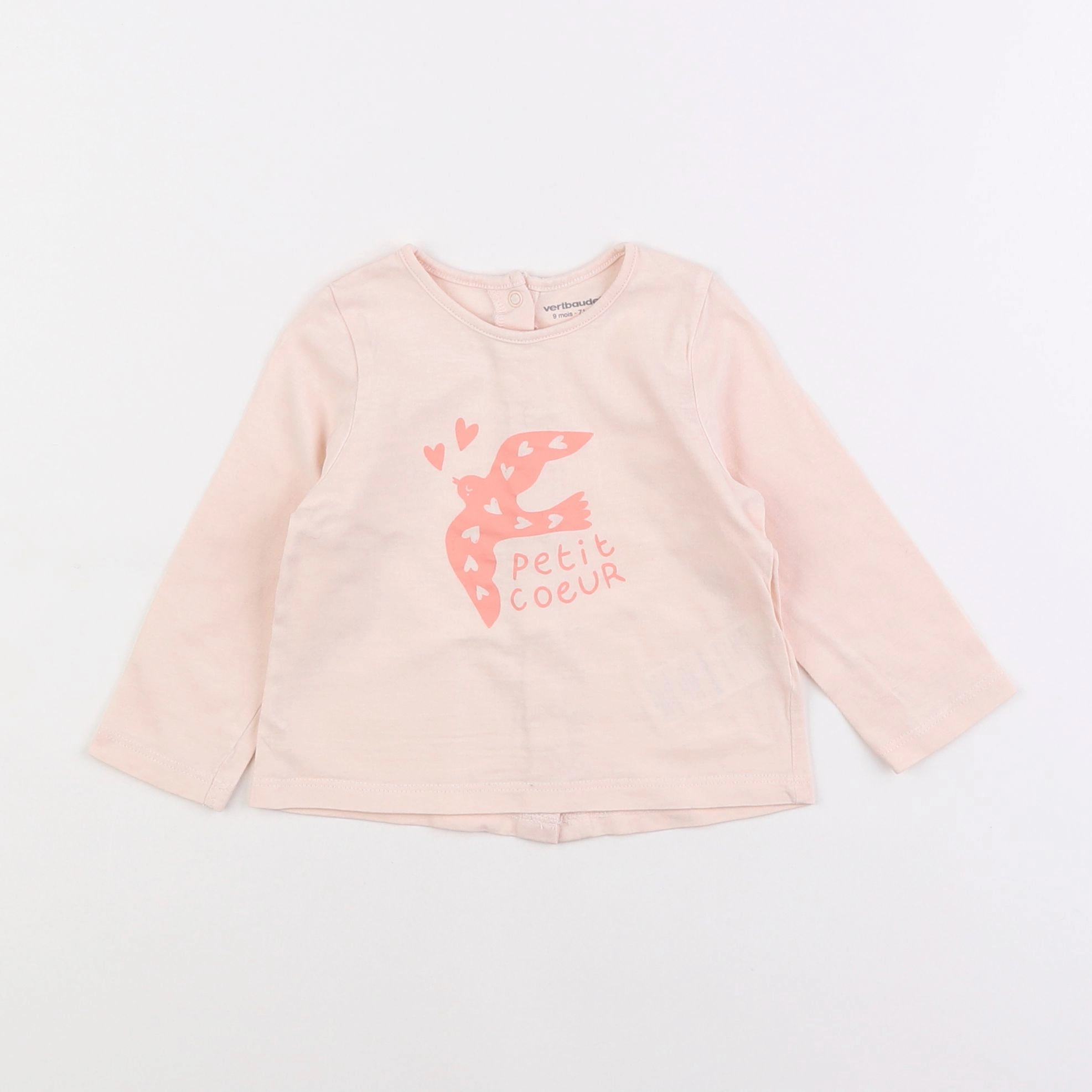 Vertbaudet - tee-shirt rose - 9 mois