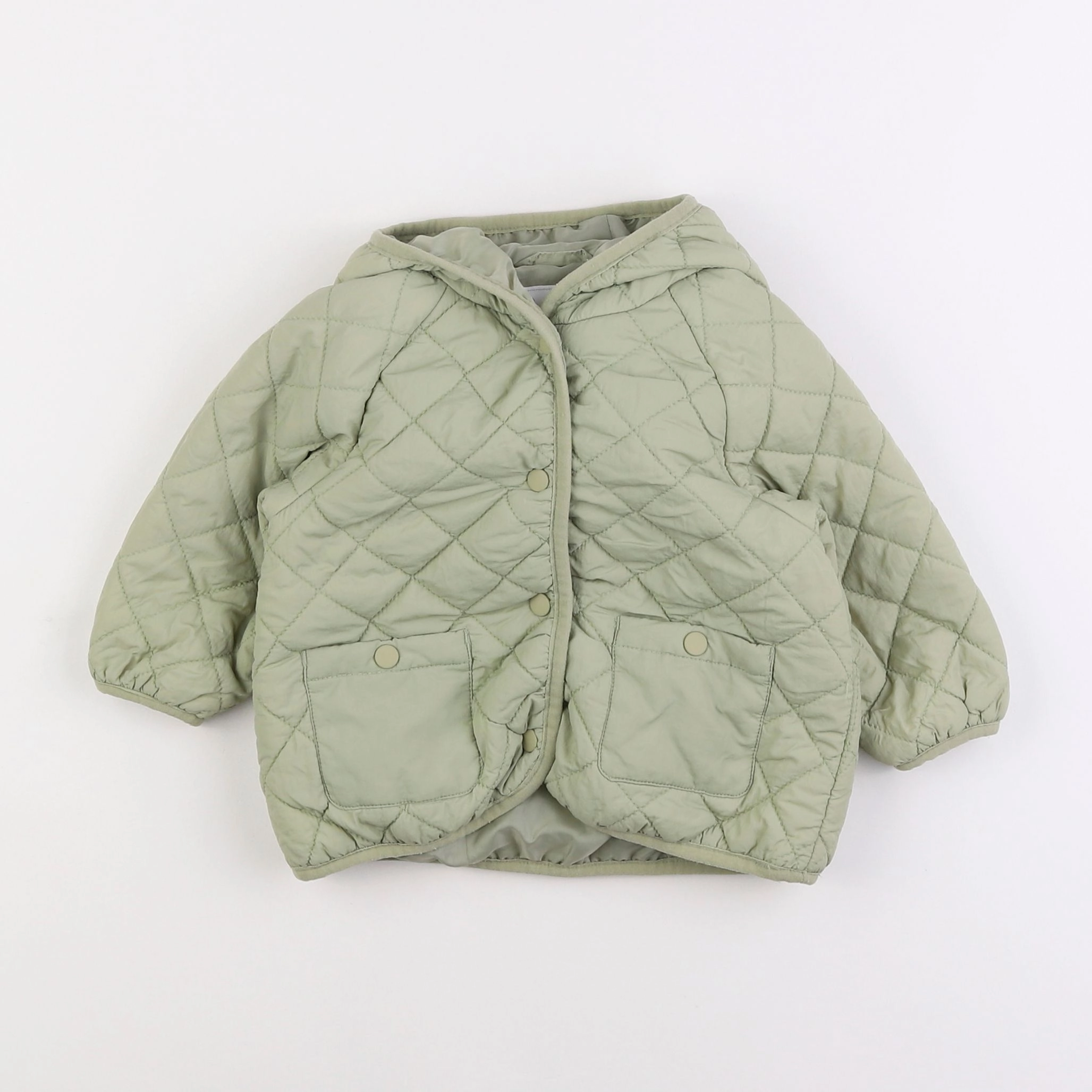 Vertbaudet - manteau vert - 9 mois