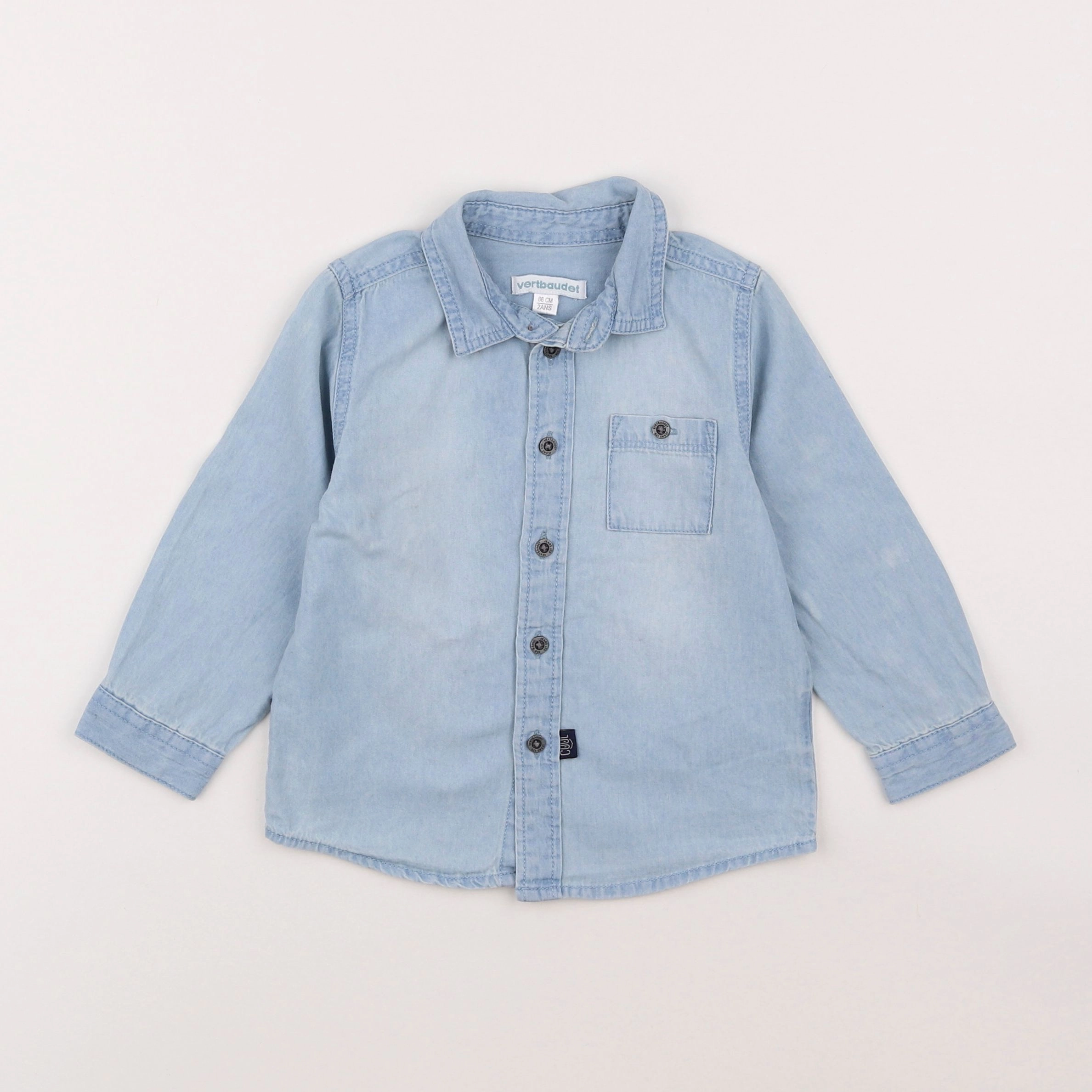 Vertbaudet - chemise bleu - 2 ans