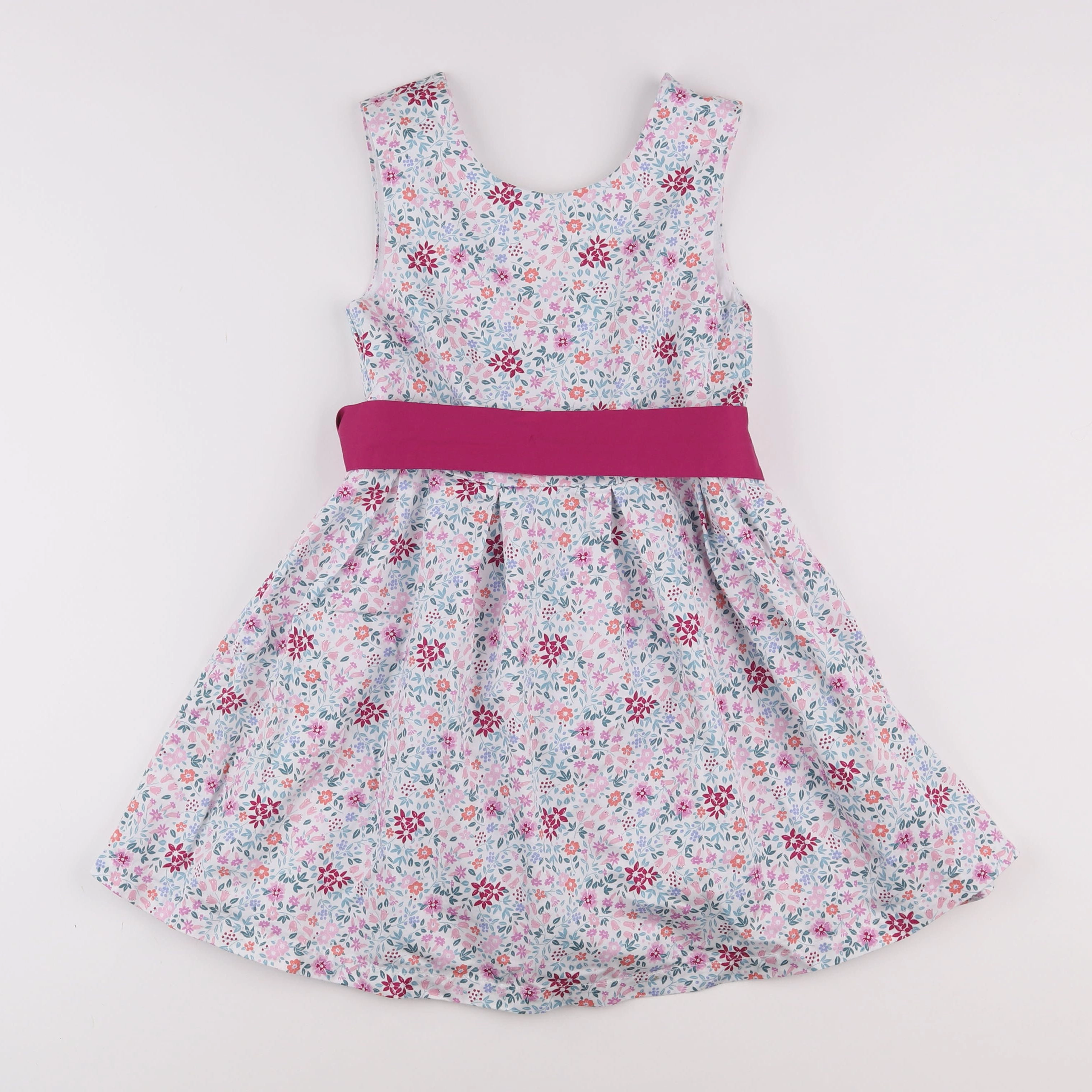 Vertbaudet - robe blanc, rose - 8 ans