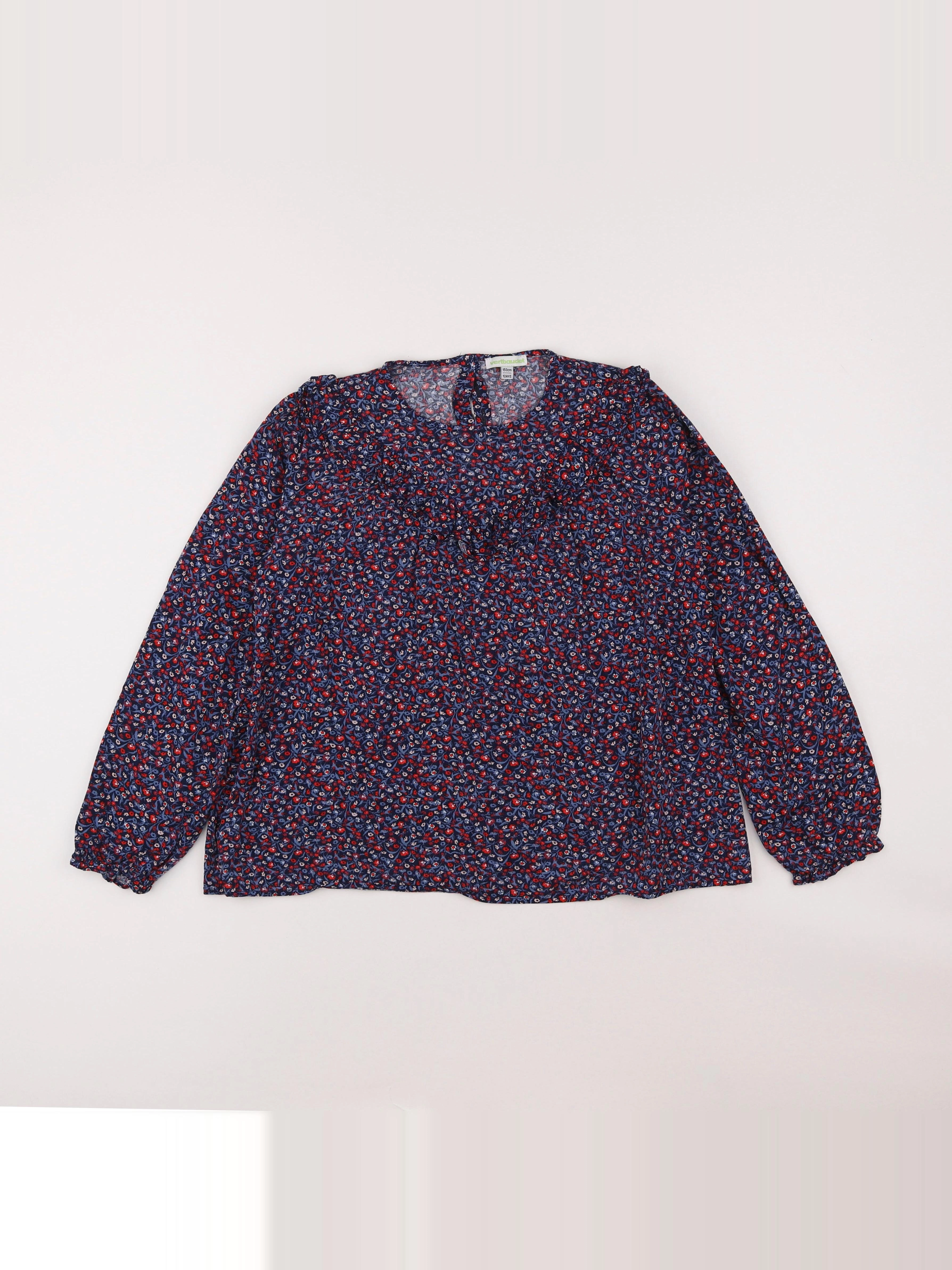 Vertbaudet - blouse bleu, rouge - 11 ans