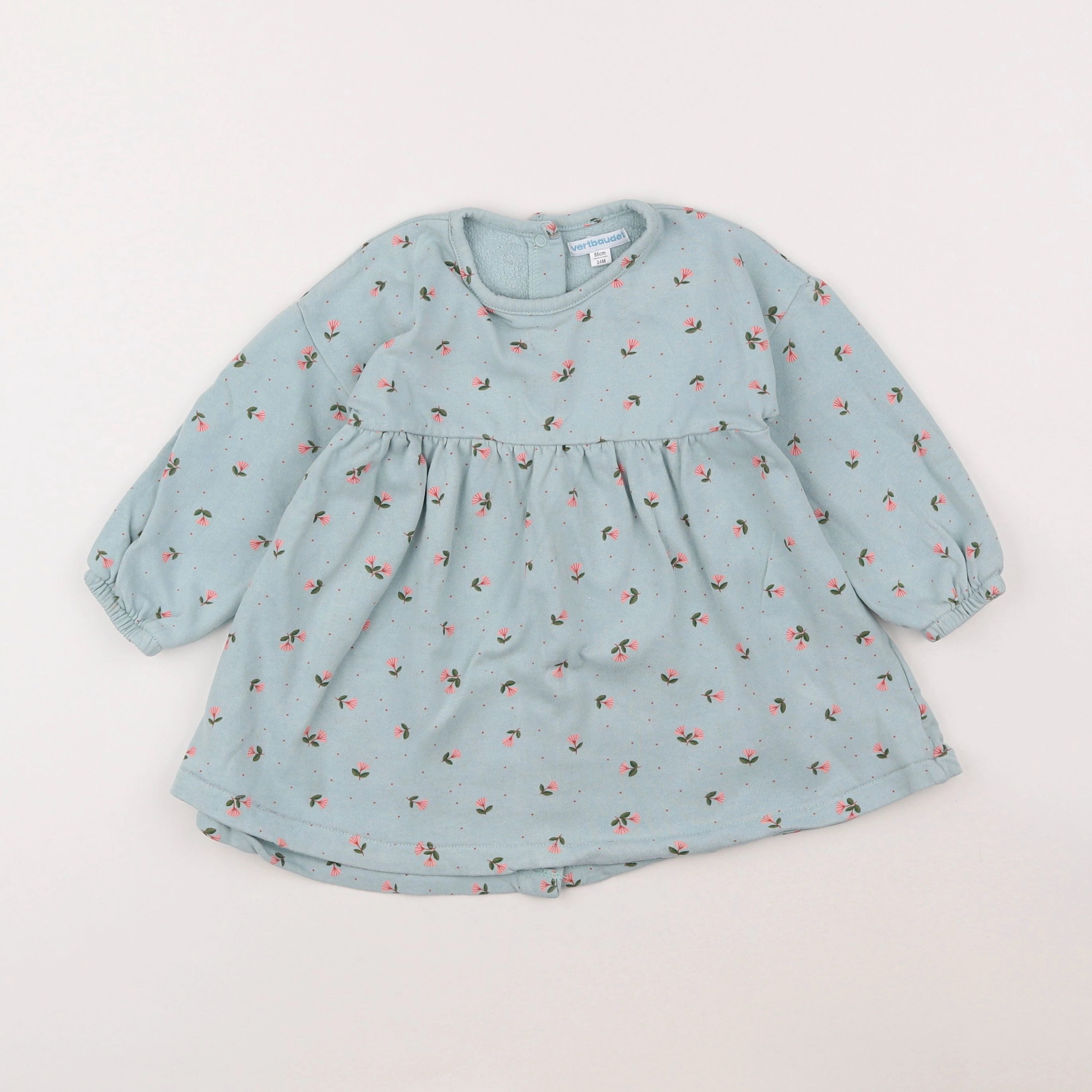 Vertbaudet - robe vert - 2 ans