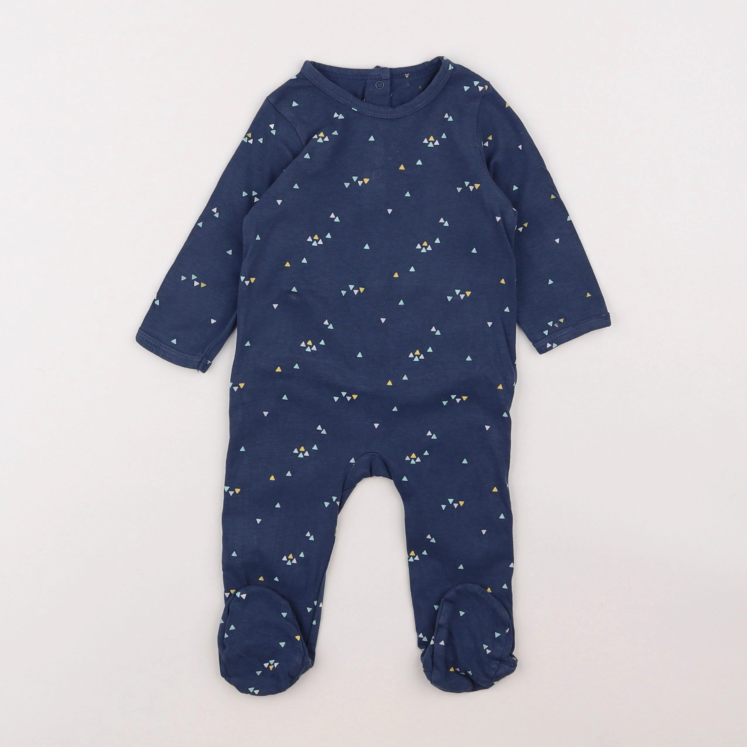 Vertbaudet - pyjama coton bleu - 9 mois