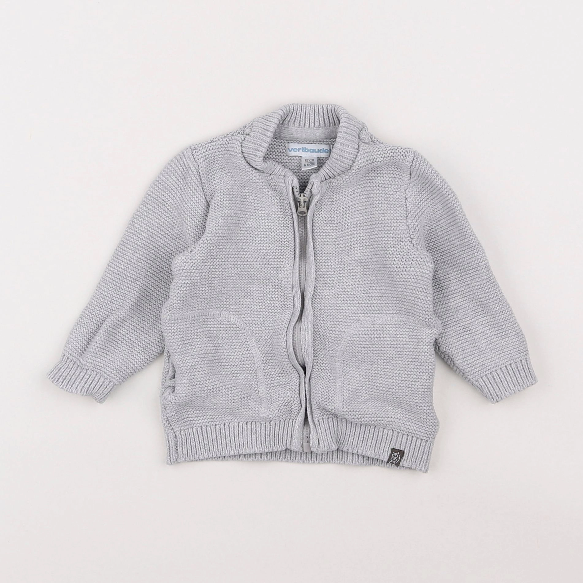 Vertbaudet - pull gris - 6 mois