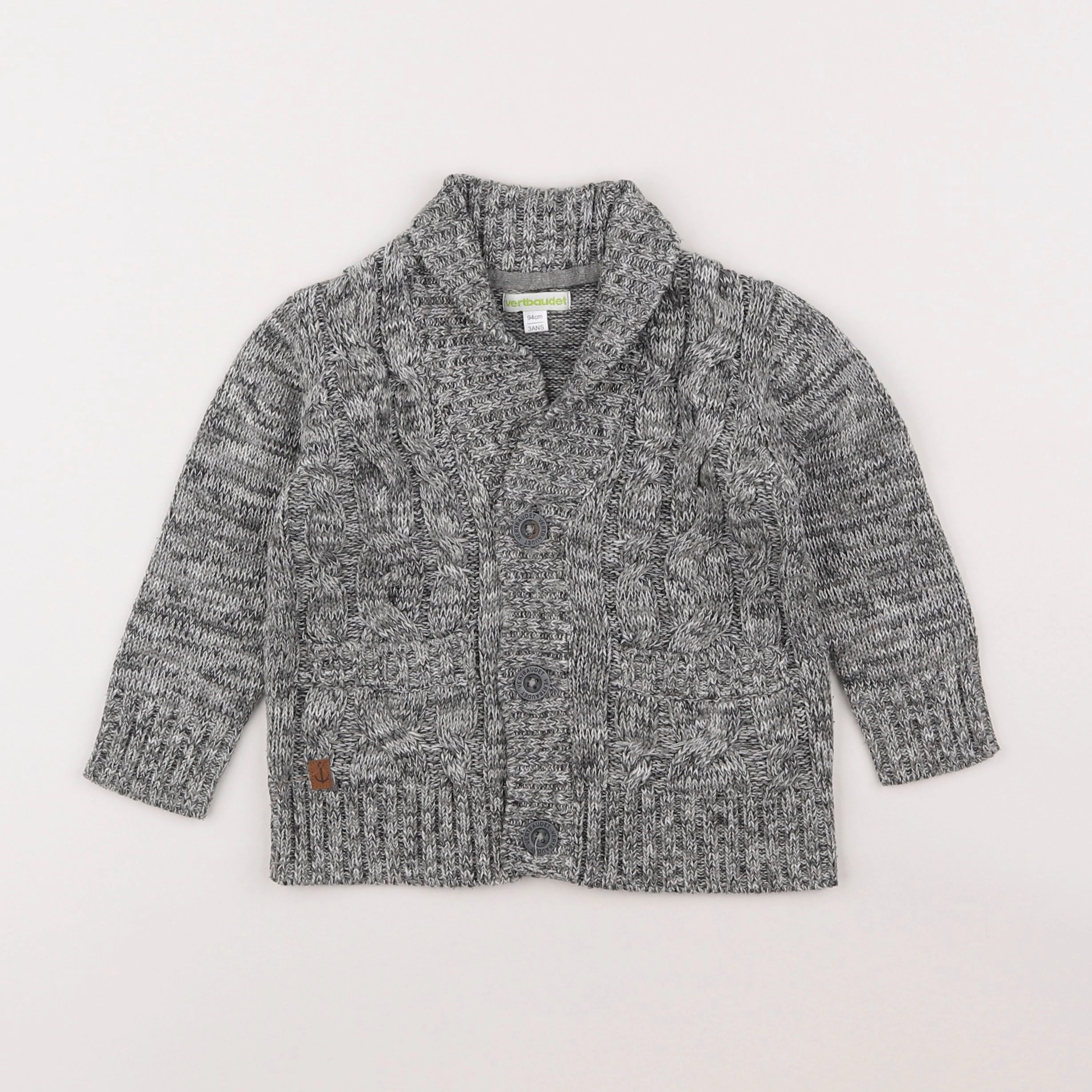 Vertbaudet - gilet gris - 3 ans