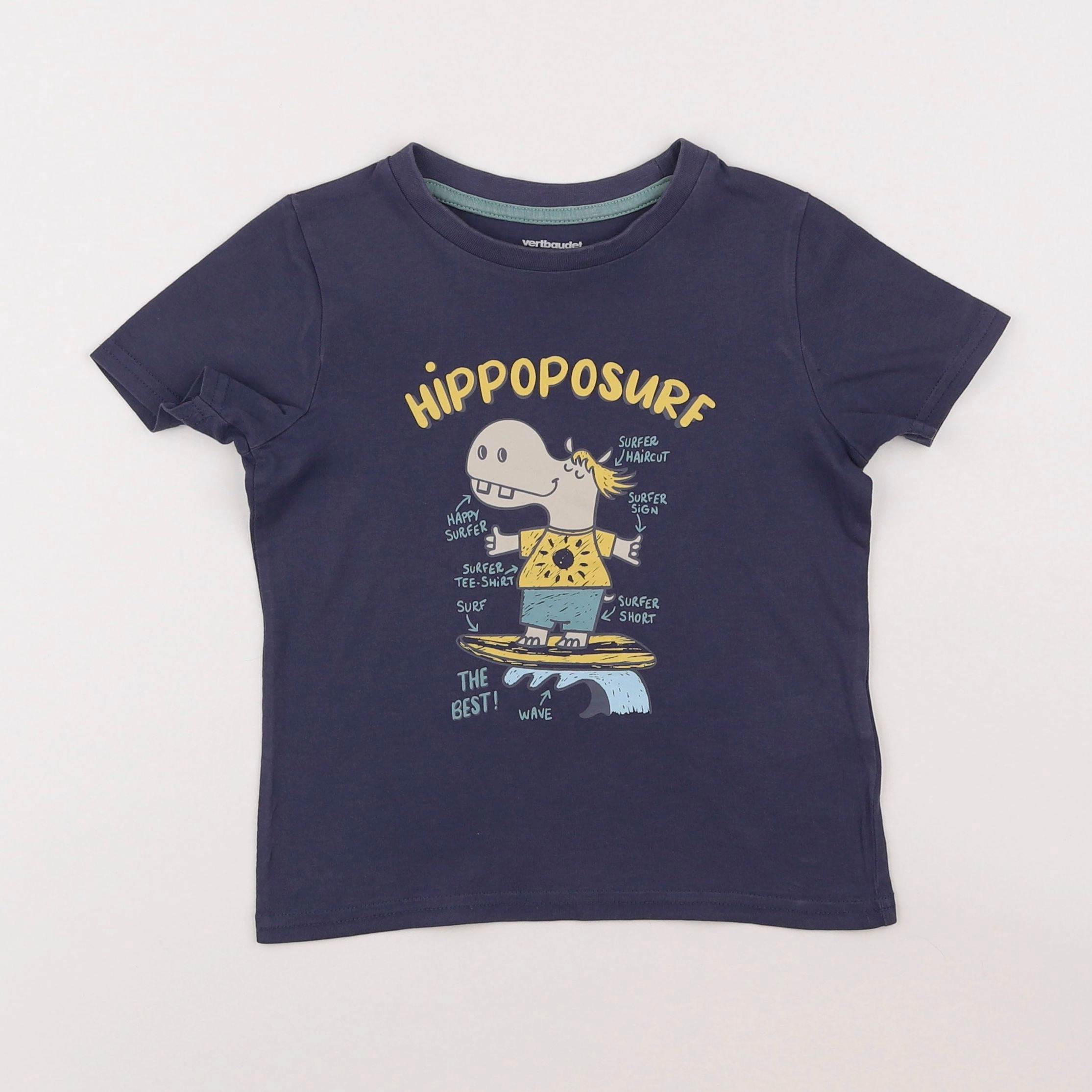 Vertbaudet - tee-shirt bleu - 4 ans