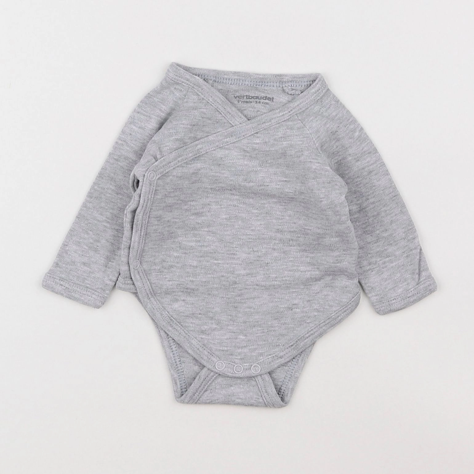 Vertbaudet - body gris - 1 mois