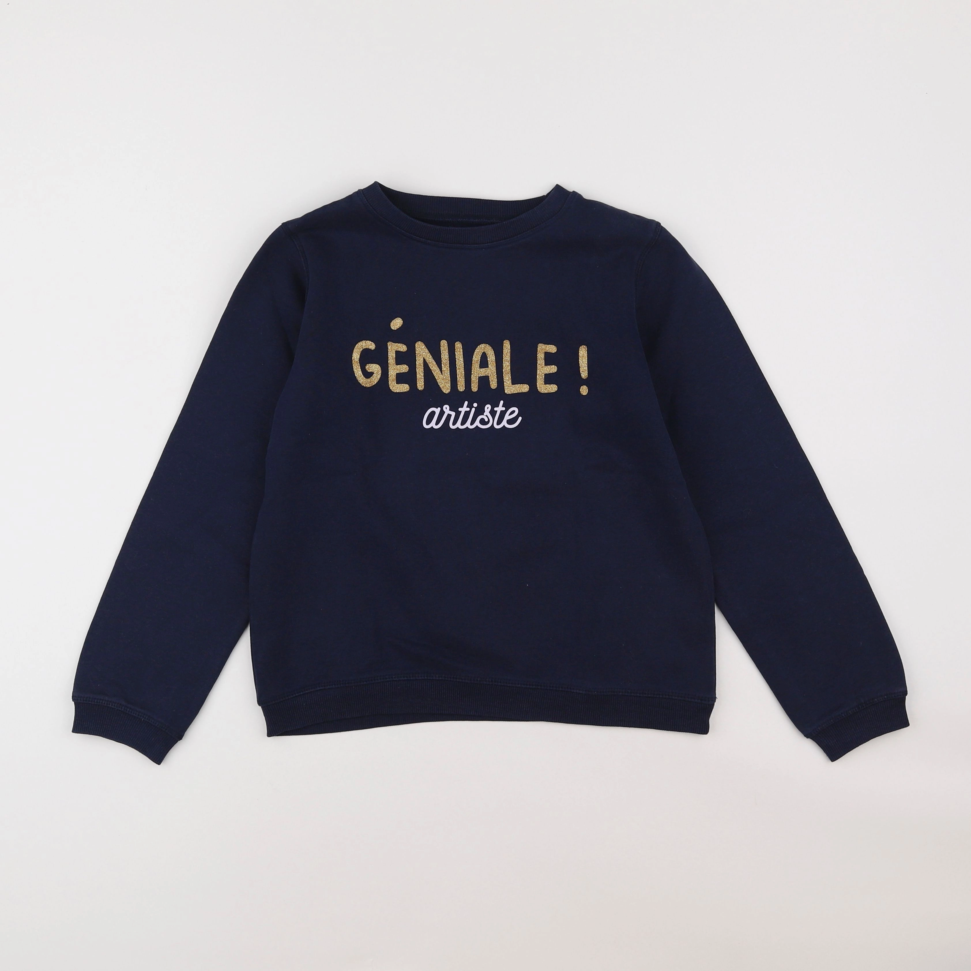 Vertbaudet - sweat bleu, argent - 10 ans