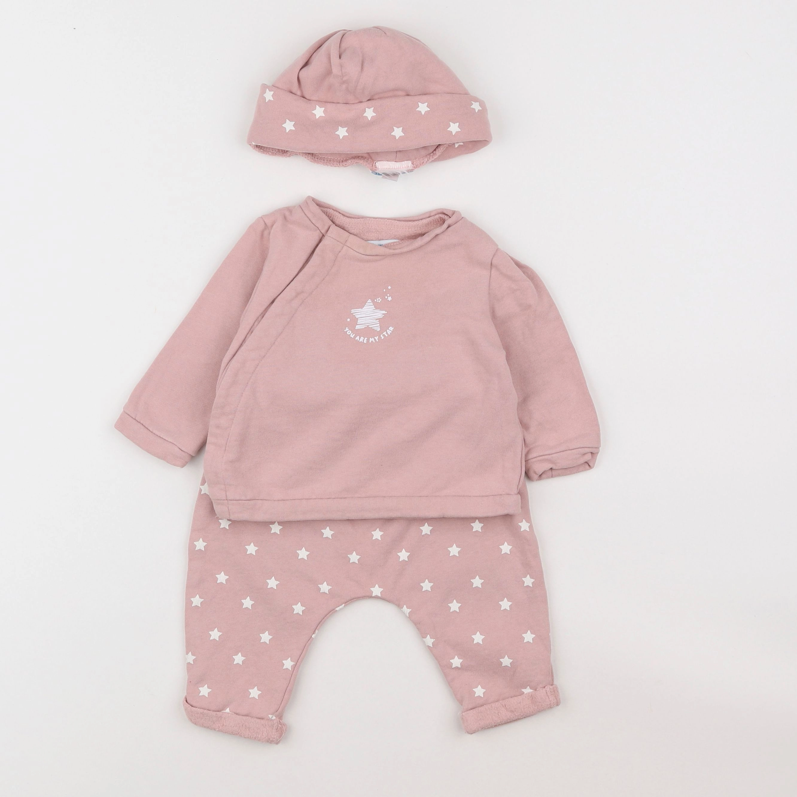 Vertbaudet - ensemble rose - 3 mois