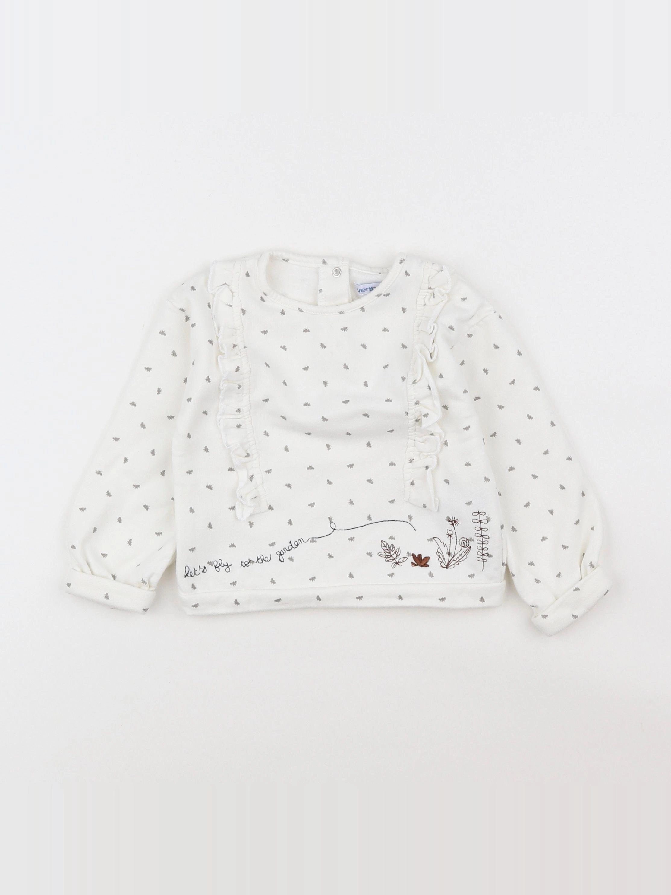 Vertbaudet - sweat blanc - 2 ans