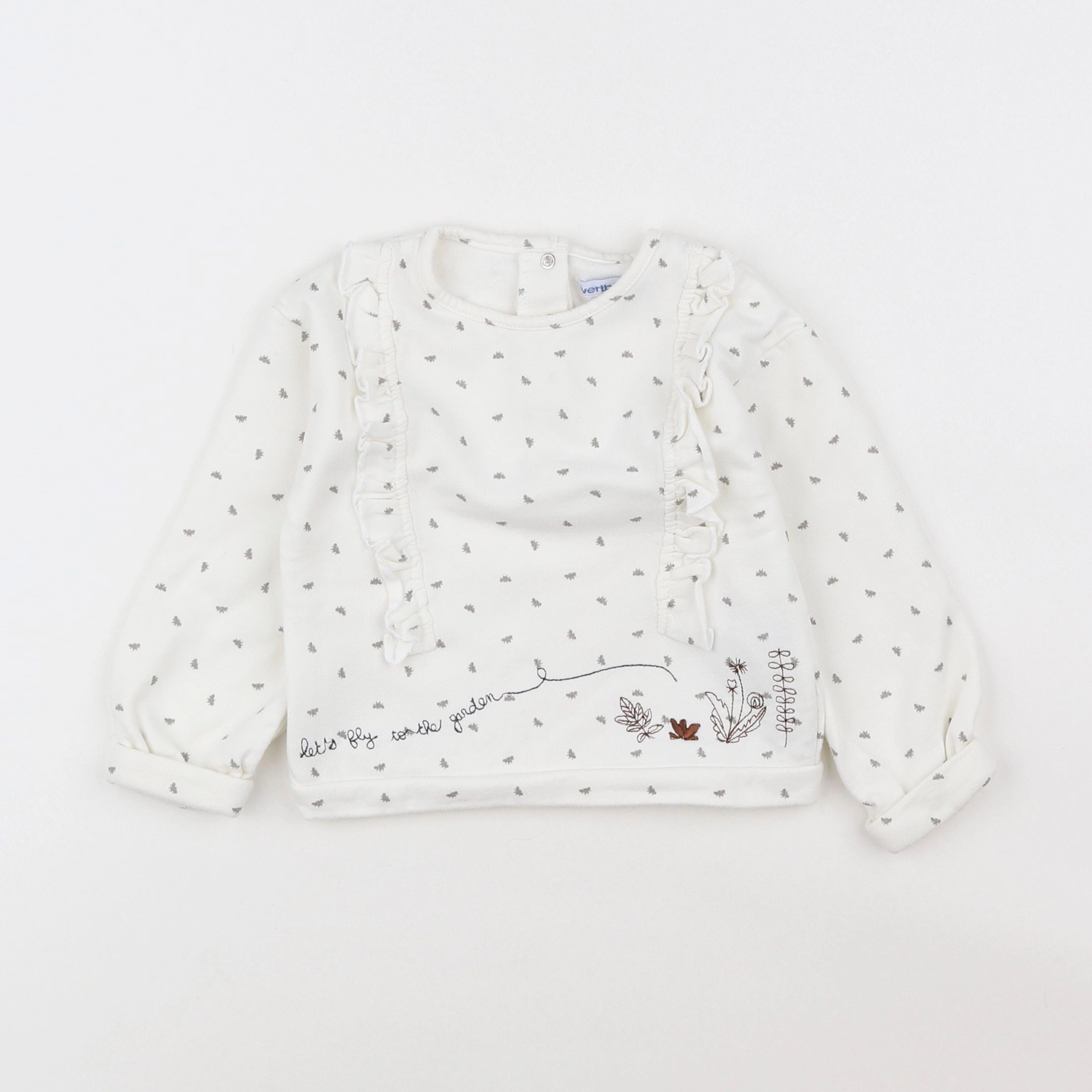 Vertbaudet - sweat blanc - 2 ans