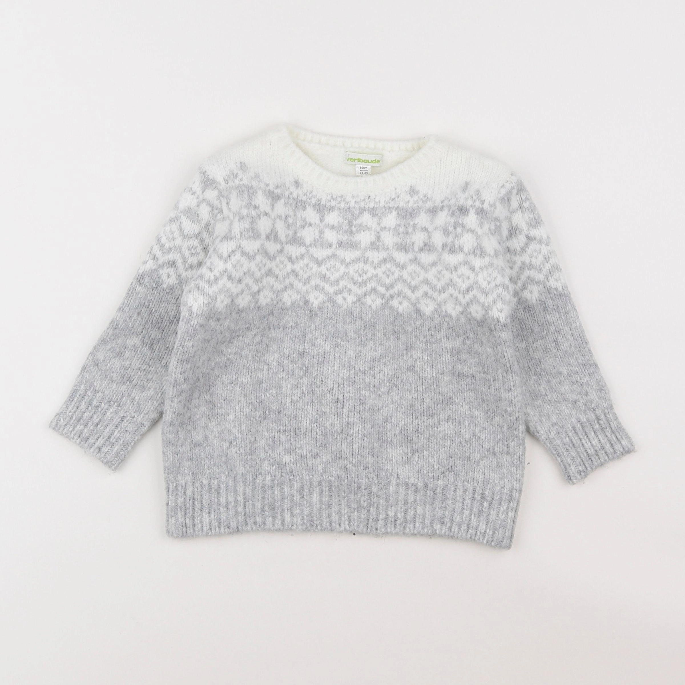 Vertbaudet - pull gris - 2 ans