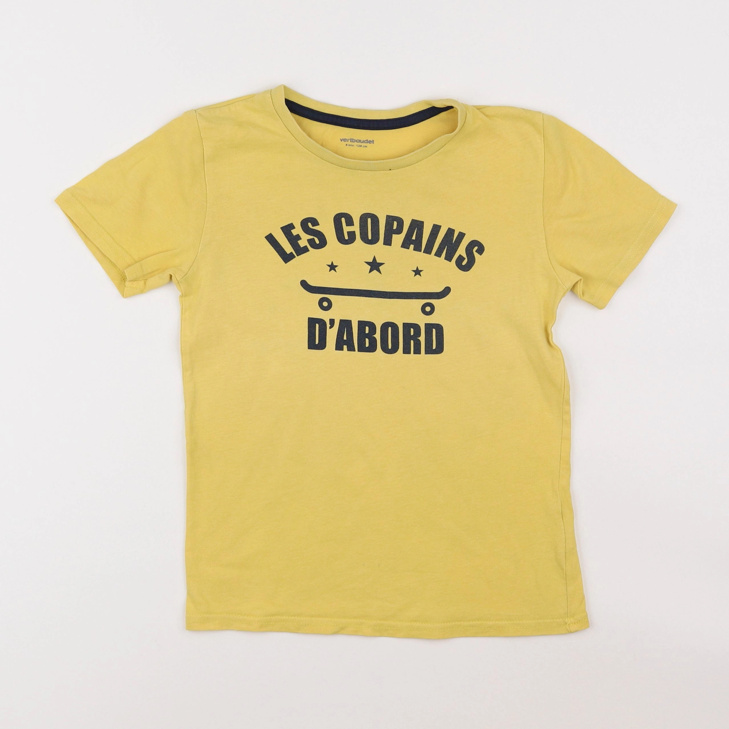 Vertbaudet - tee-shirt jaune - 8 ans