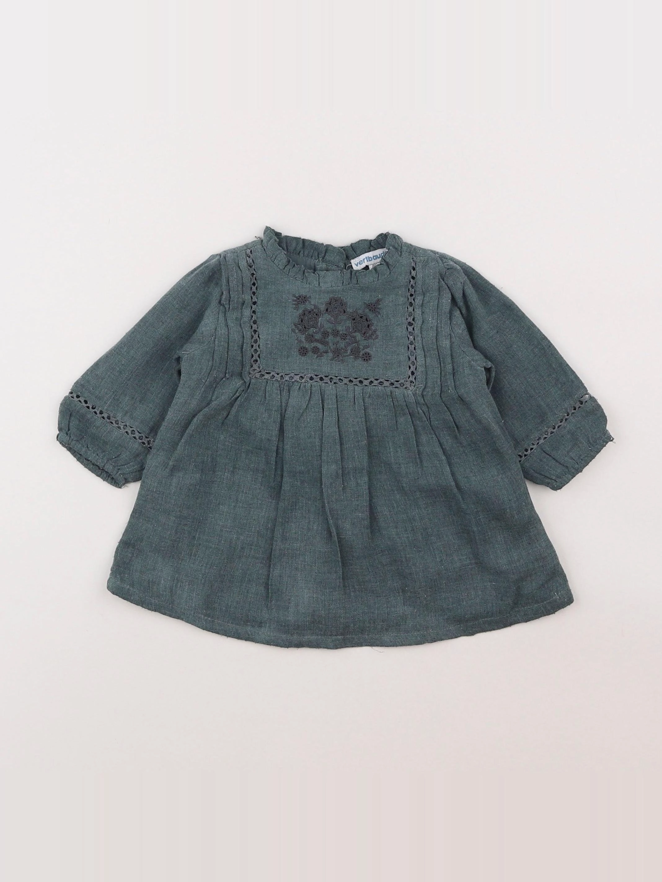 Vertbaudet - robe vert - 3 mois