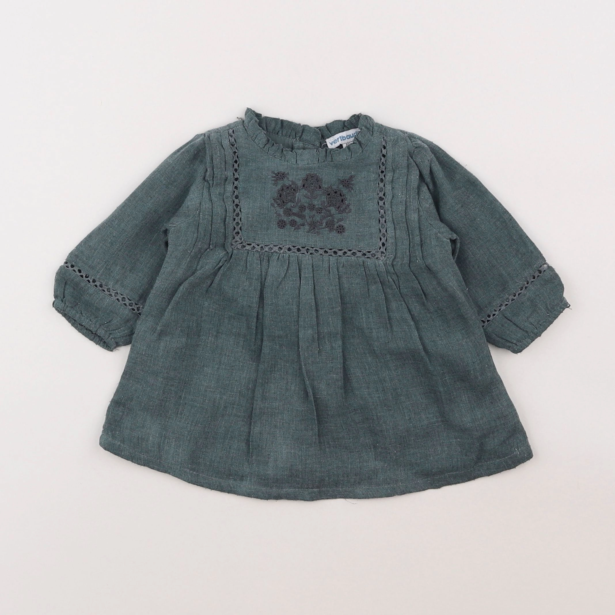 Vertbaudet - robe vert - 3 mois