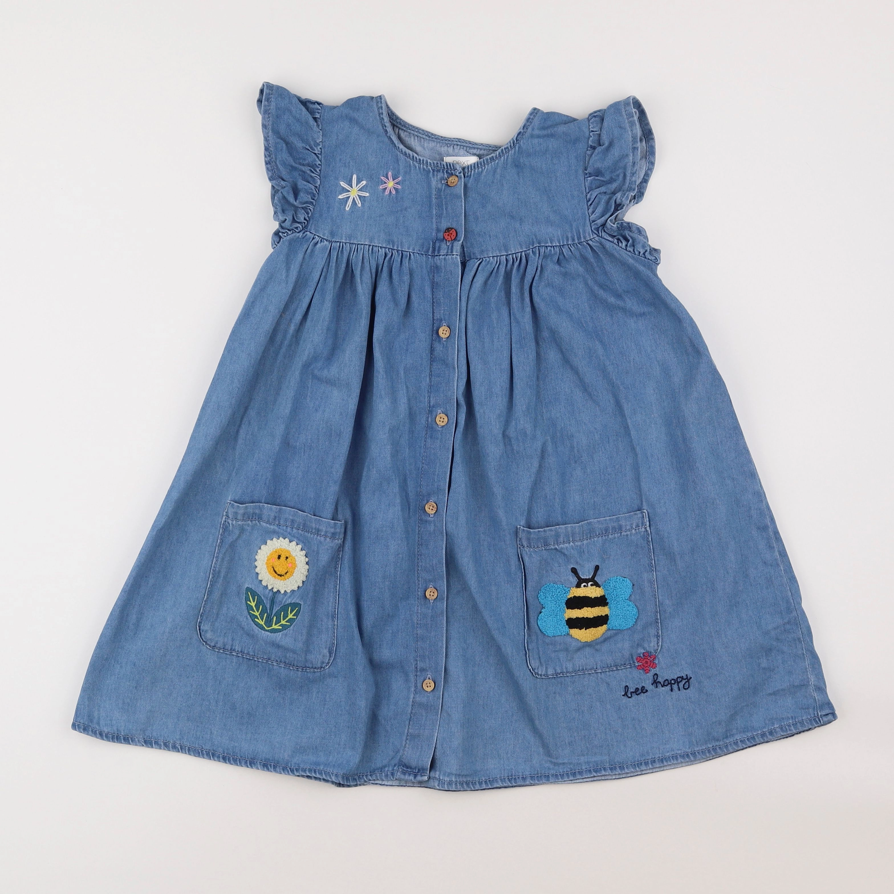 Next - robe bleu - 6/7 ans