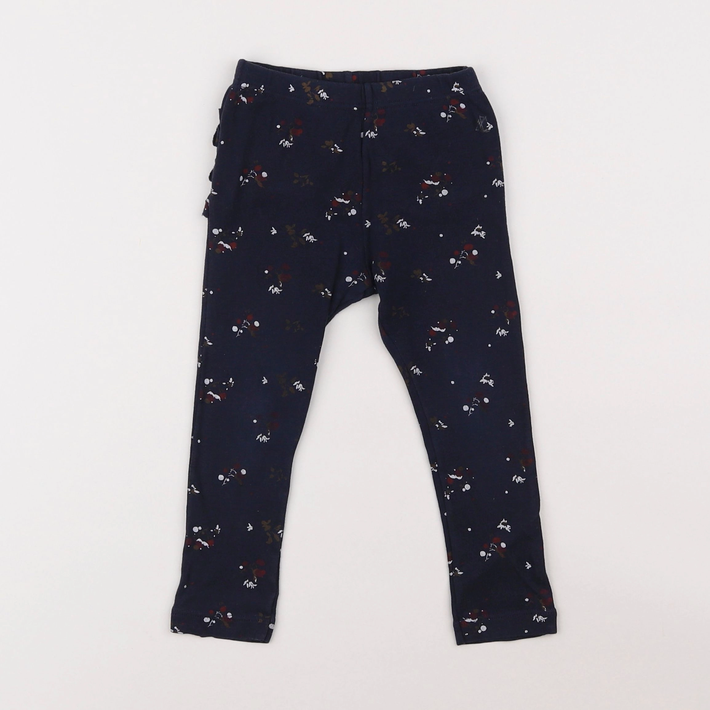 Petit Bateau - legging volants au dos bleu - 3 ans