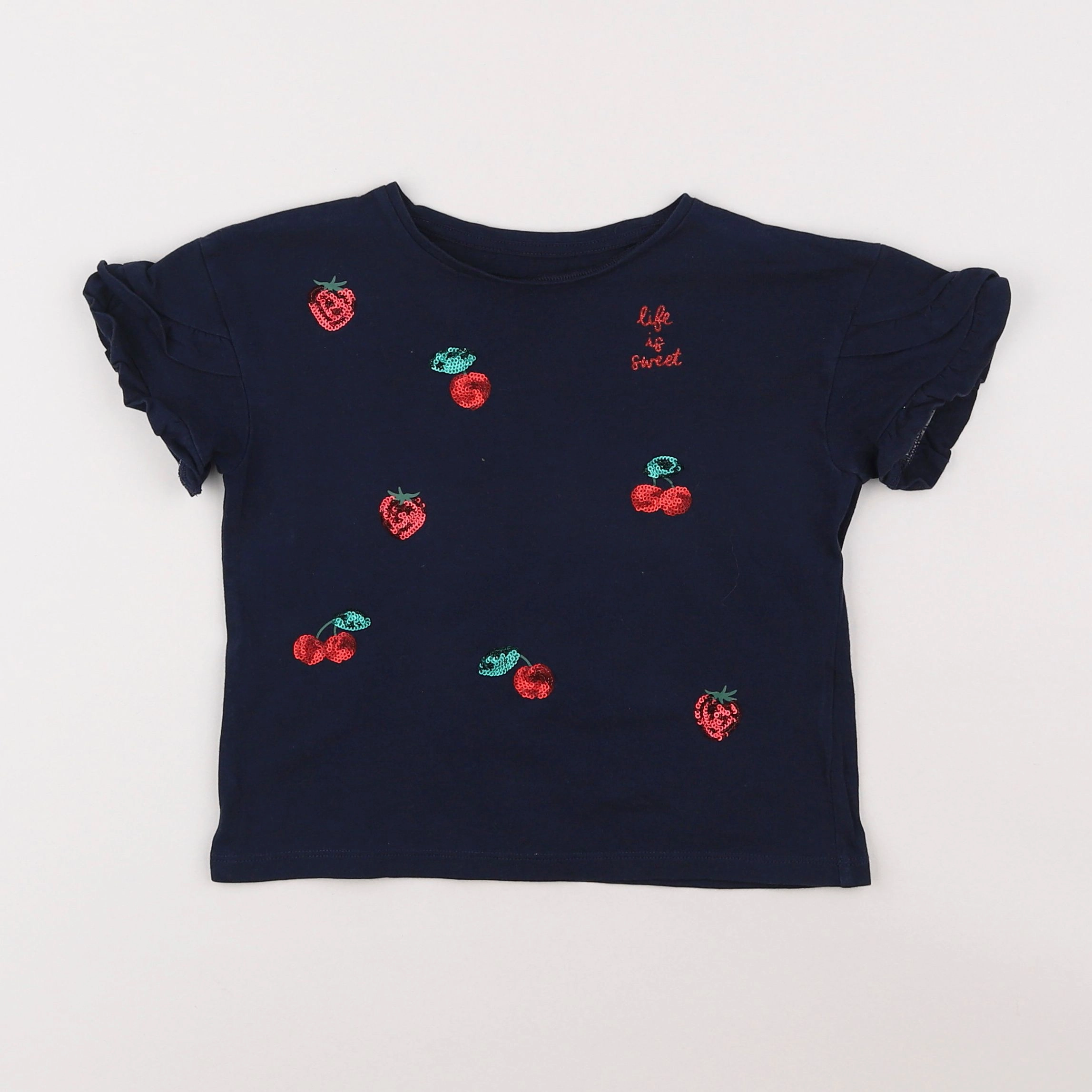 Vertbaudet - tee-shirt bleu - 4 ans