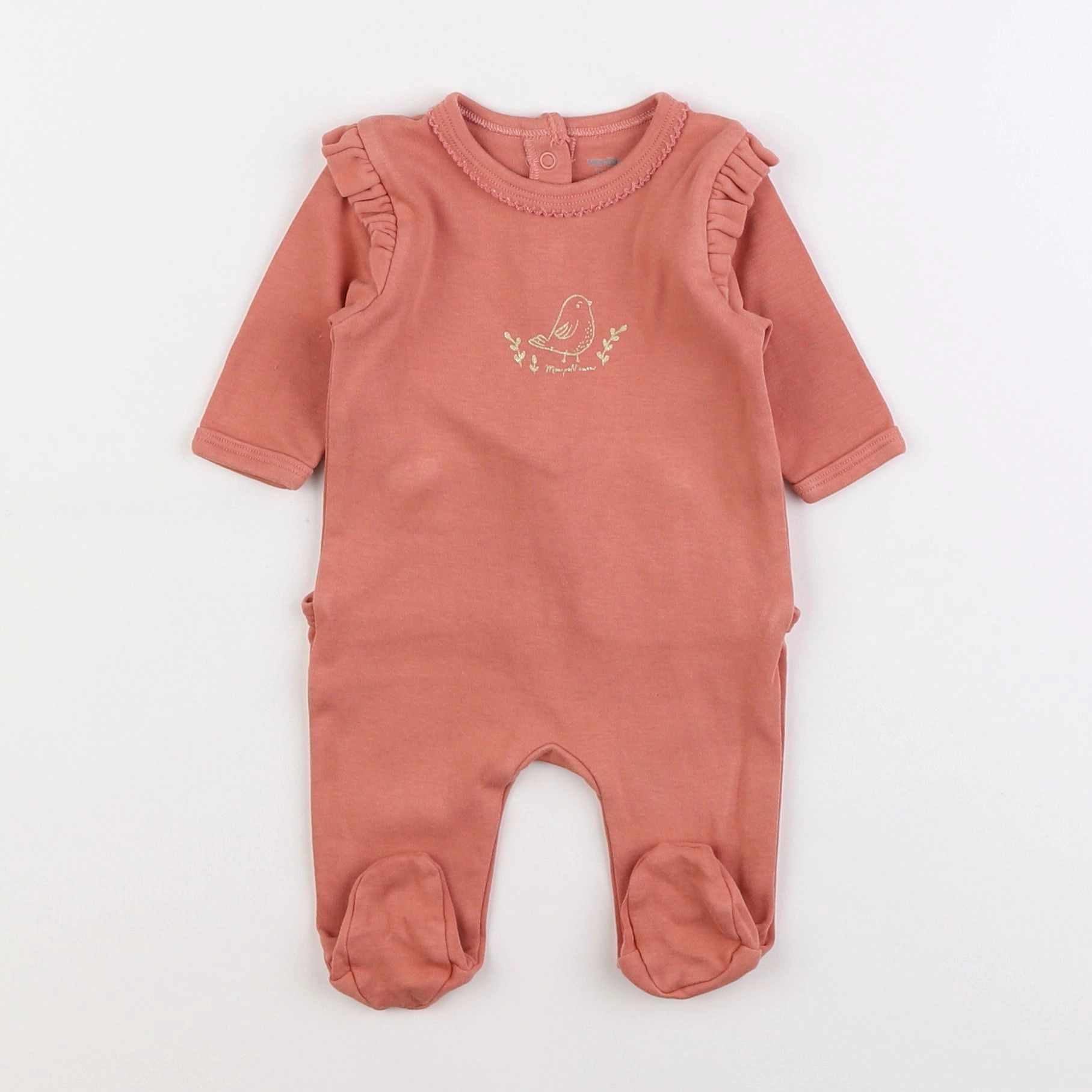 Vertbaudet - pyjama coton orange - 1 mois