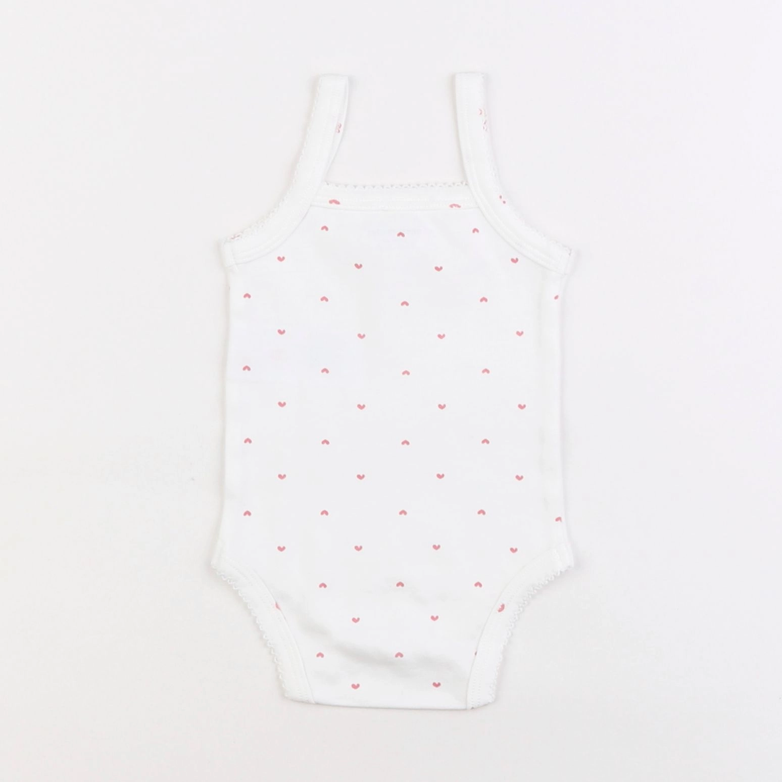 Vertbaudet - body blanc, rose - 3 mois