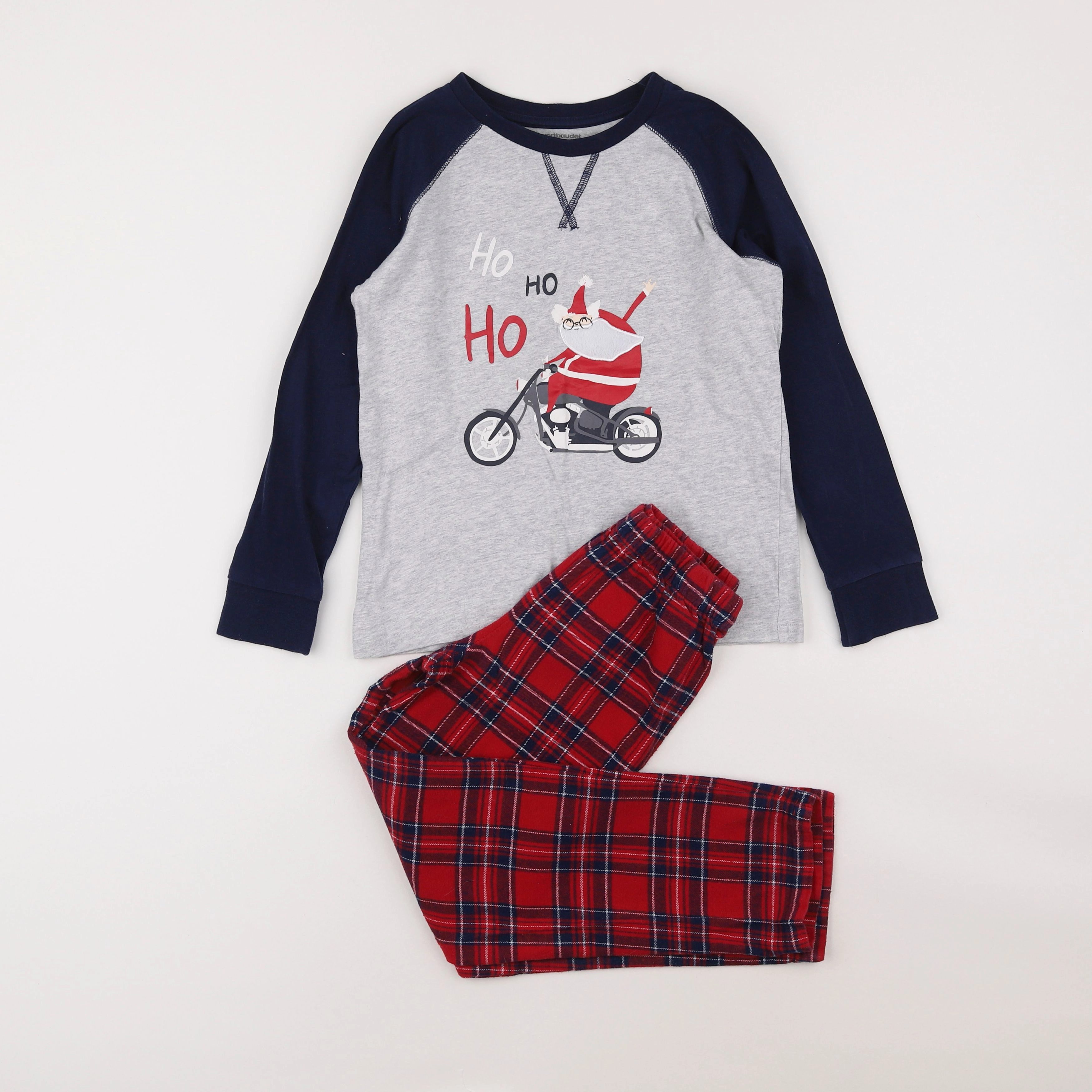 Vertbaudet - pyjama coton bleu, rouge - 8 ans