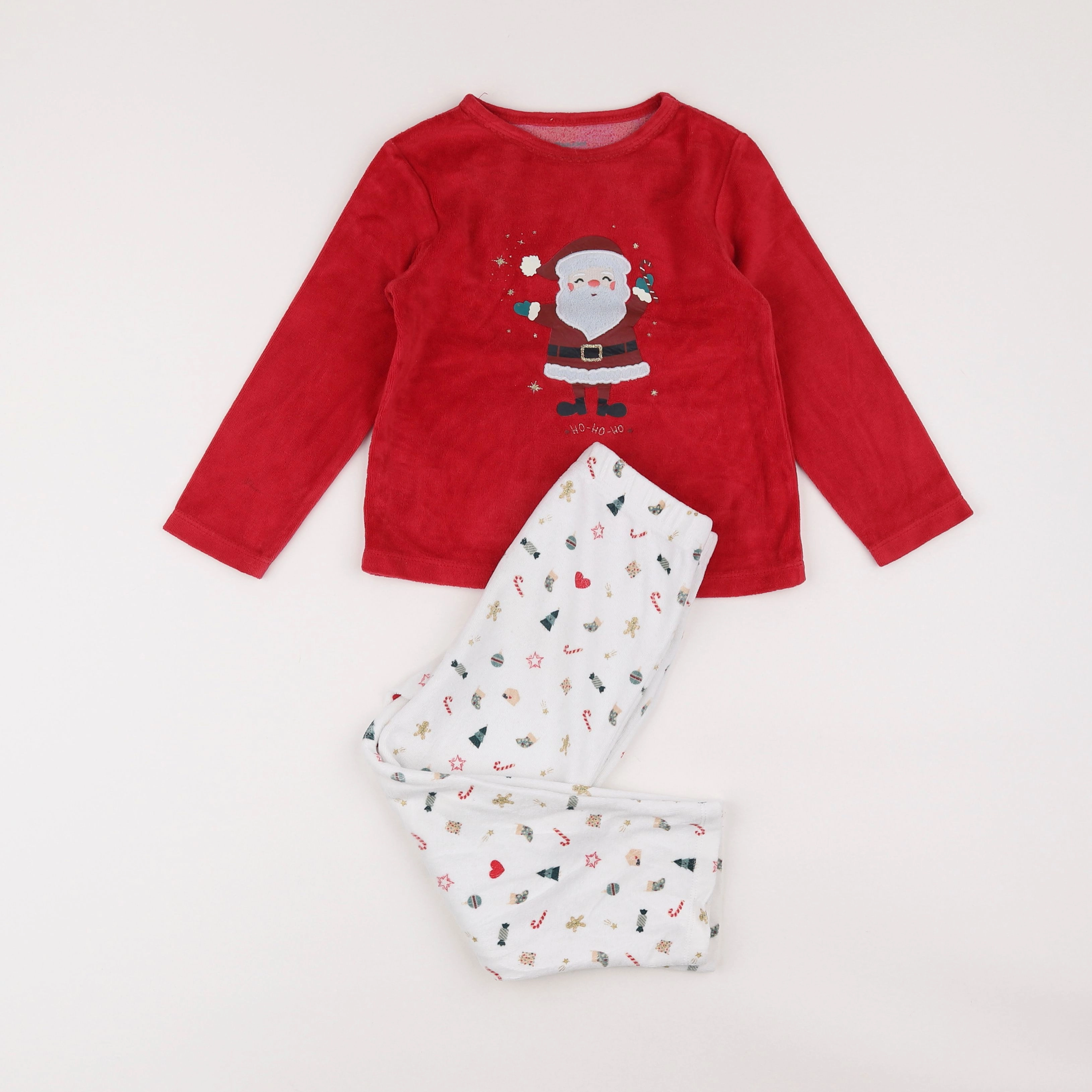 Vertbaudet - pyjama velours rouge - 4 ans