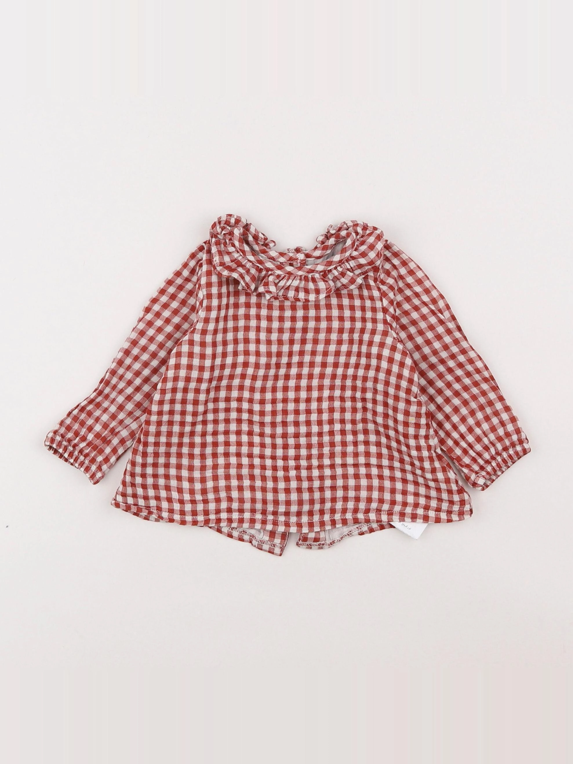 Vertbaudet - blouse blanc, rouge - 6 mois