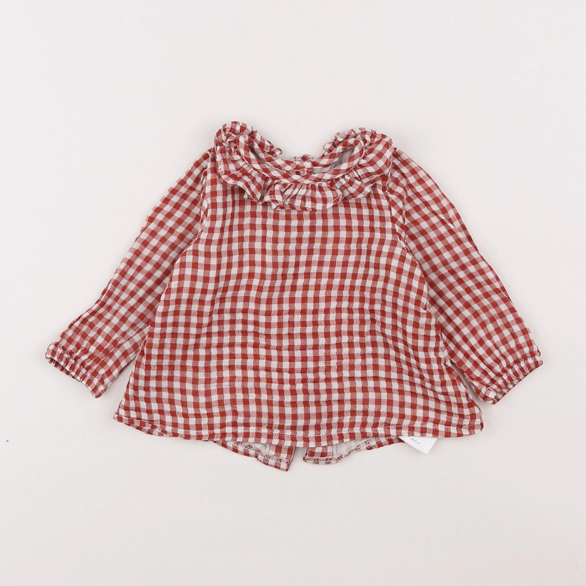 Vertbaudet - blouse blanc, rouge - 6 mois