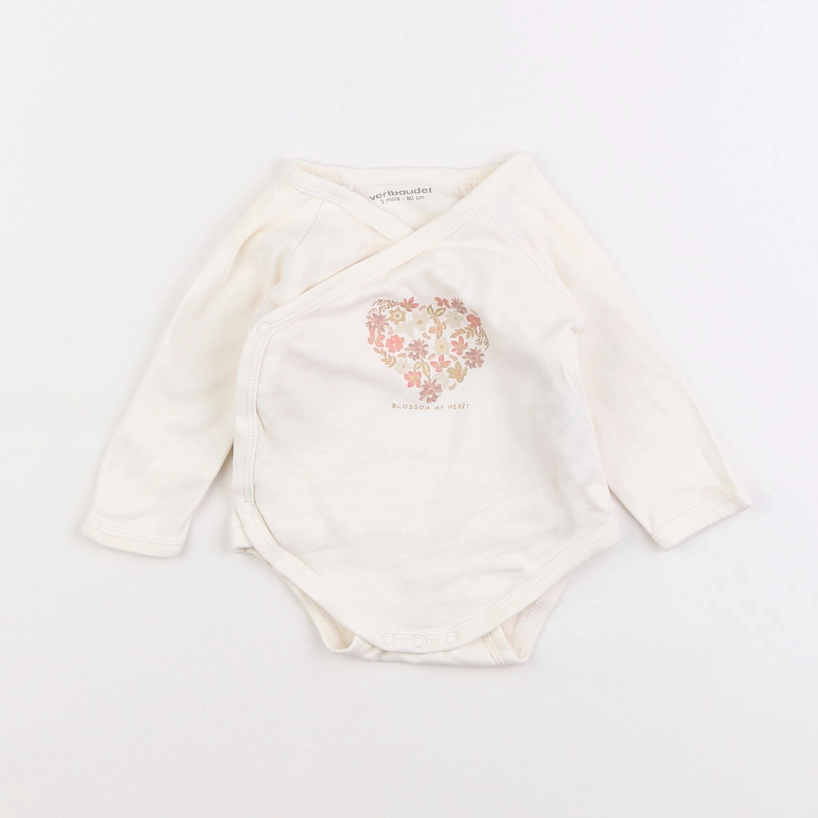 Vertbaudet - body beige - 3 mois