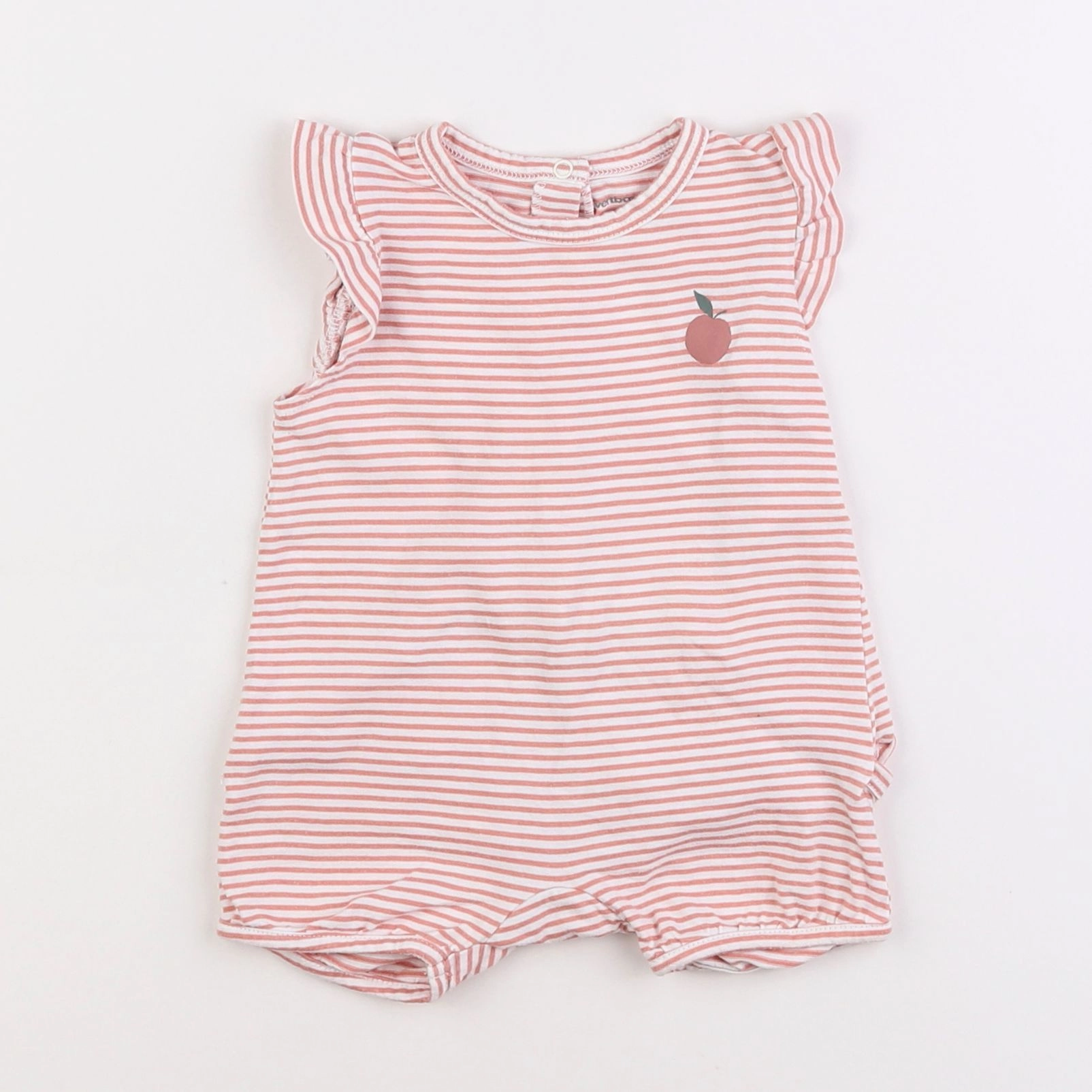 Vertbaudet - pyjama coton blanc, rose - 6 mois