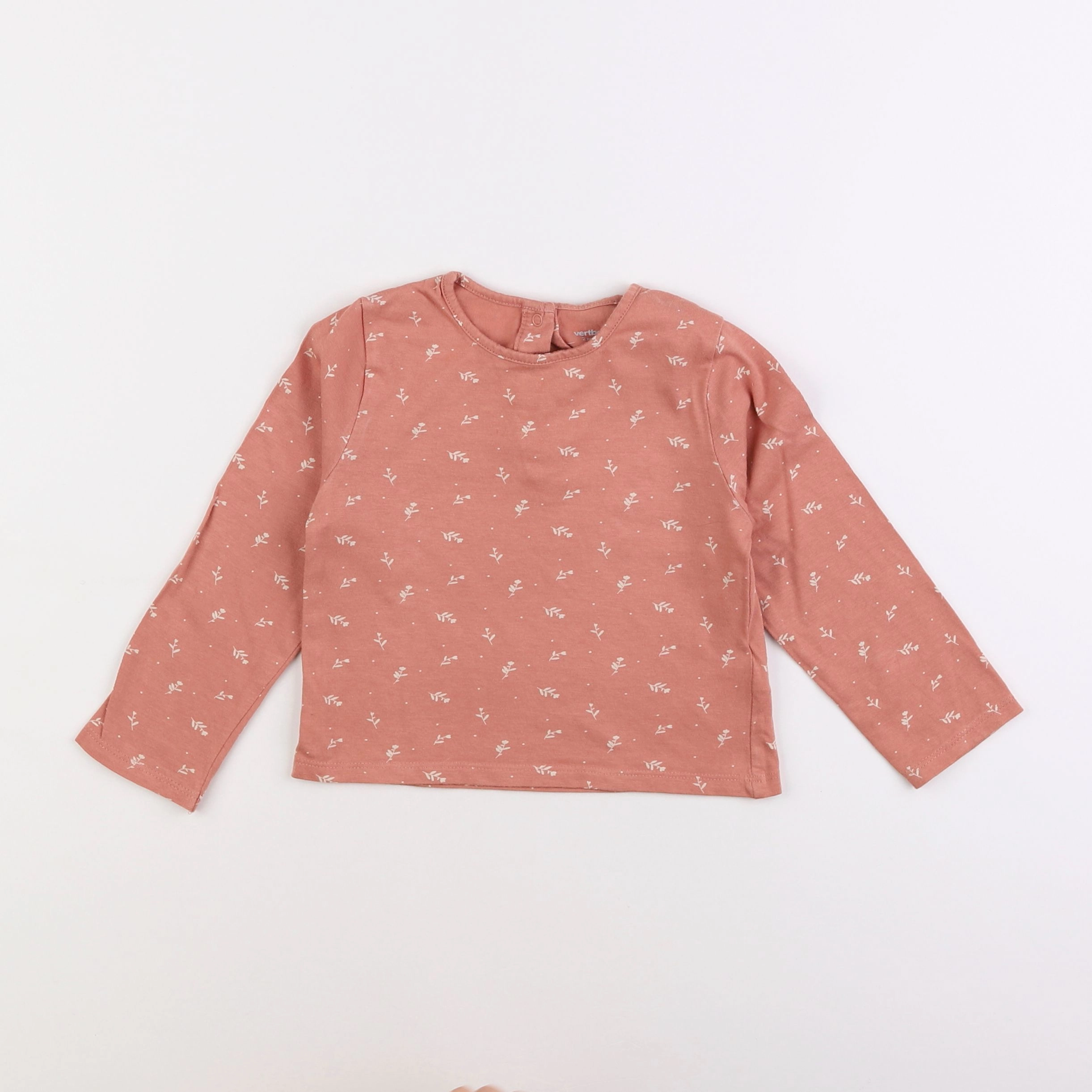 Vertbaudet - tee-shirt orange, beige - 2 ans