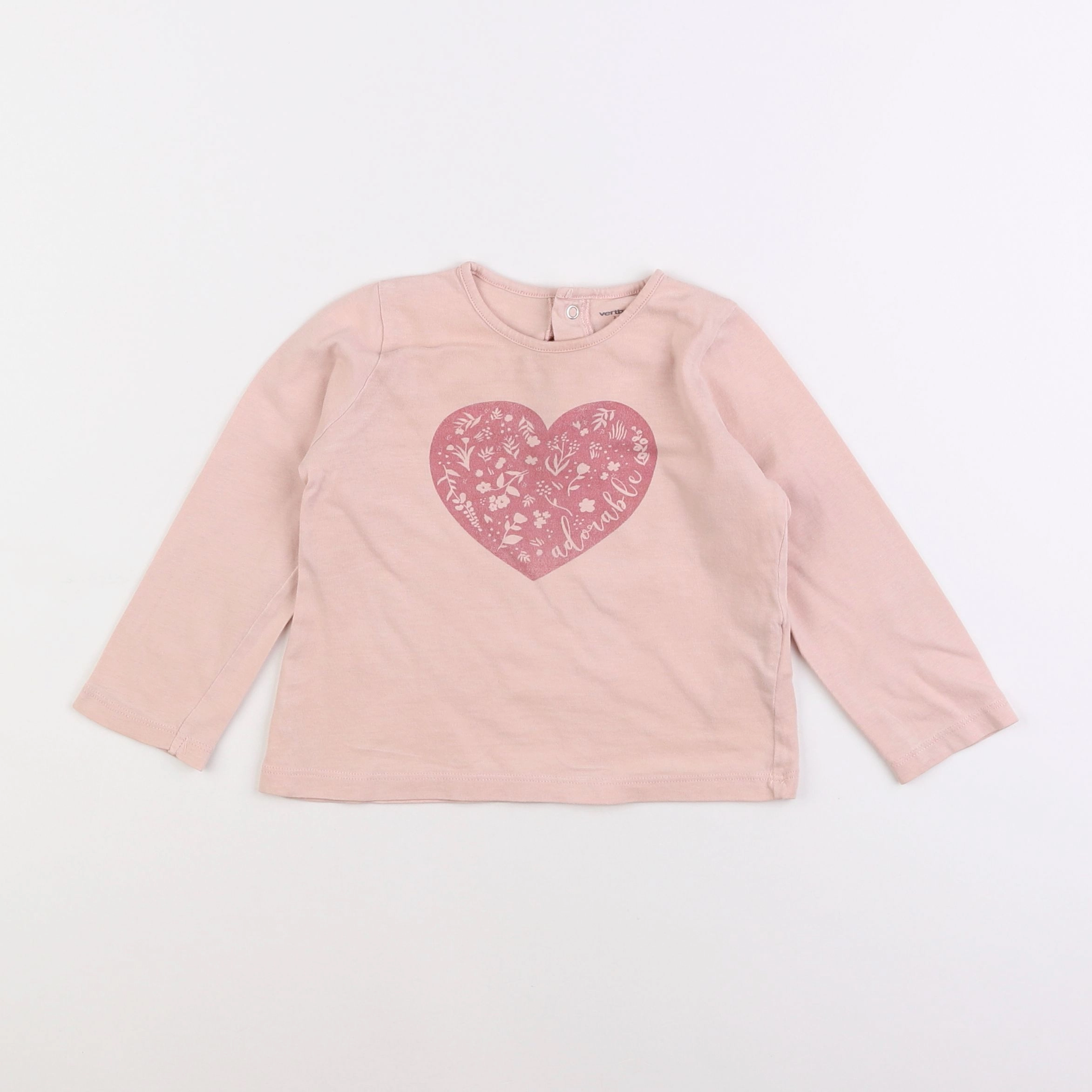 Vertbaudet - tee-shirt rose - 2 ans