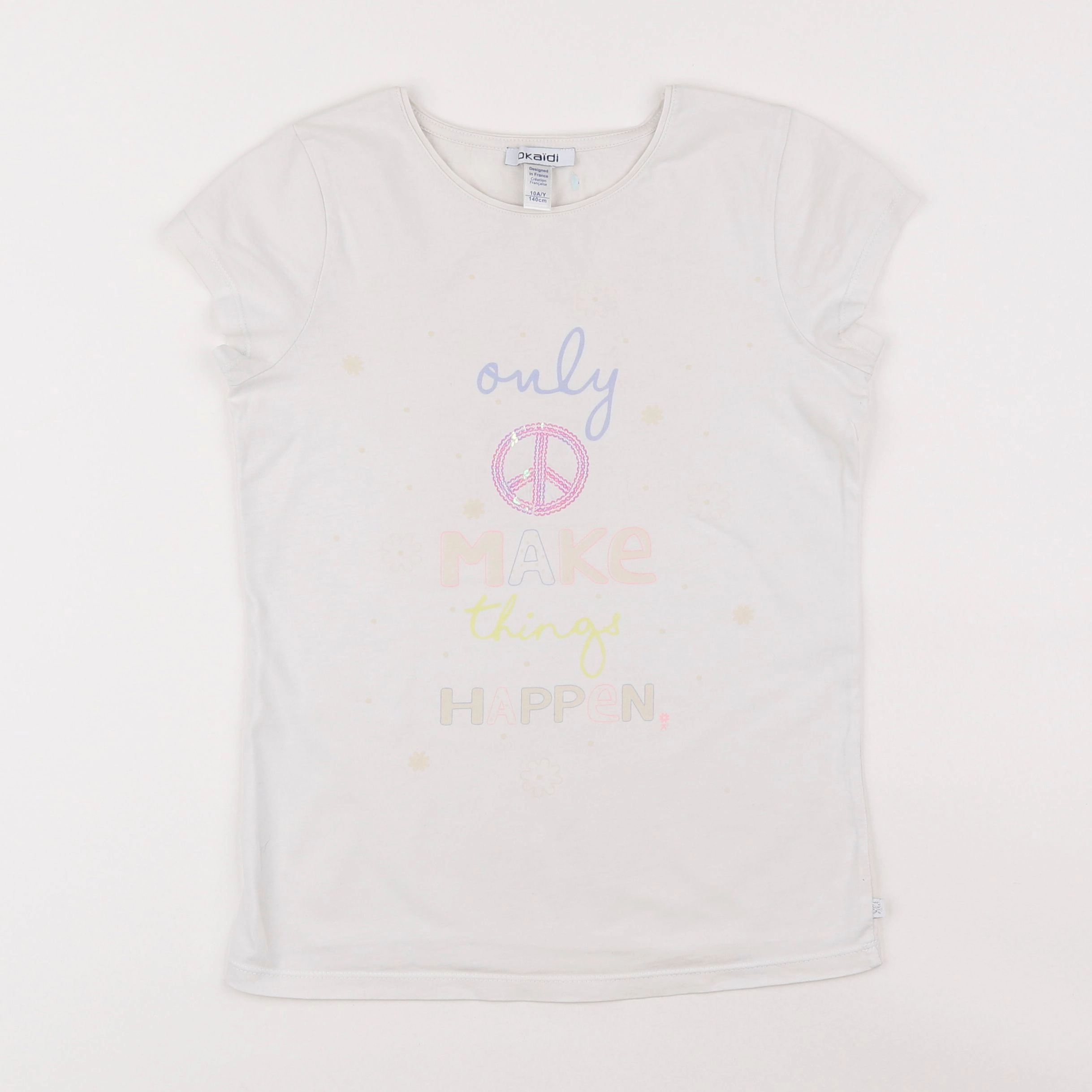 Okaidi - tee-shirt blanc - 10 ans