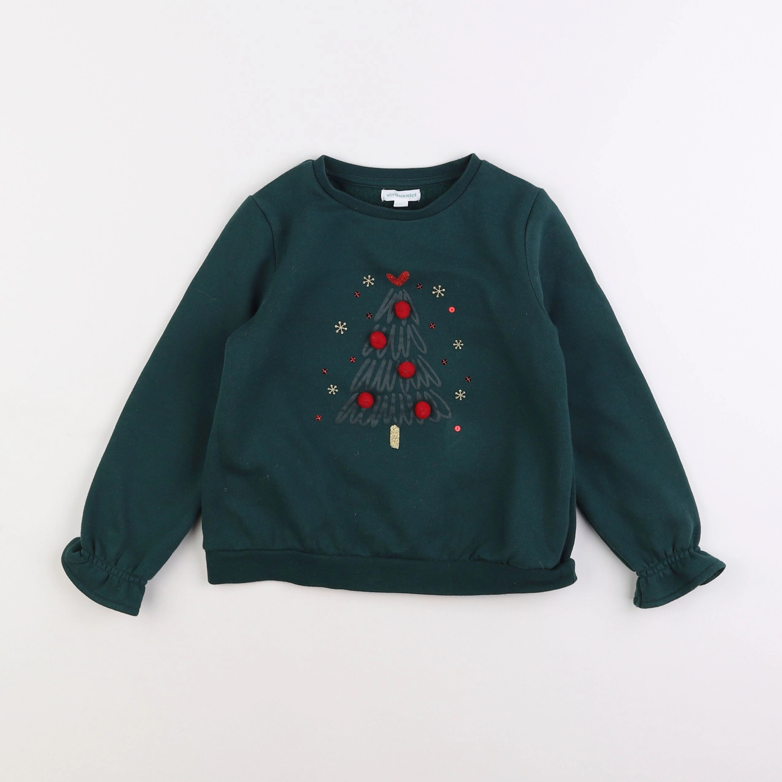 Vertbaudet - sweat vert - 5 ans