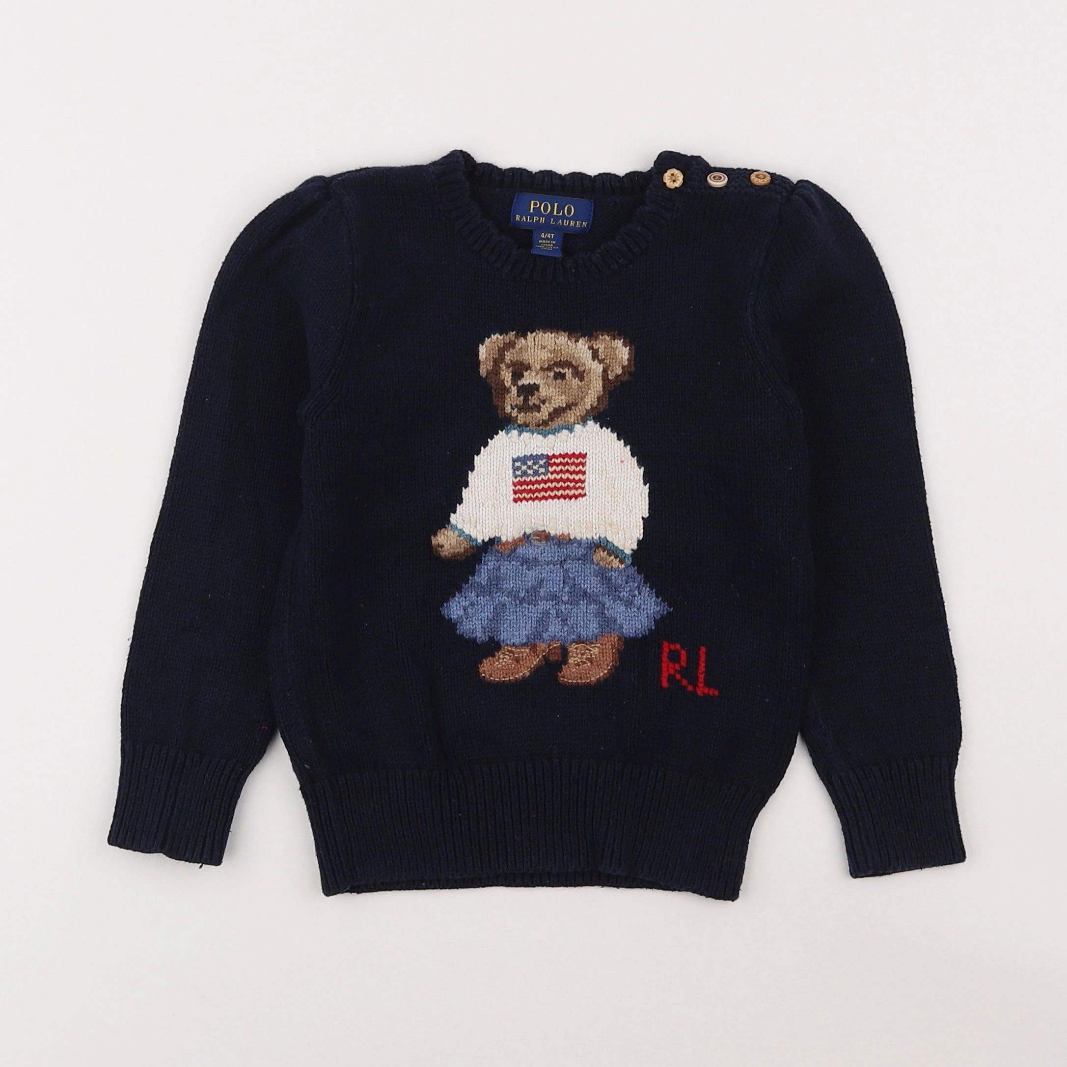 Ralph Lauren - pull bleu - 4 ans