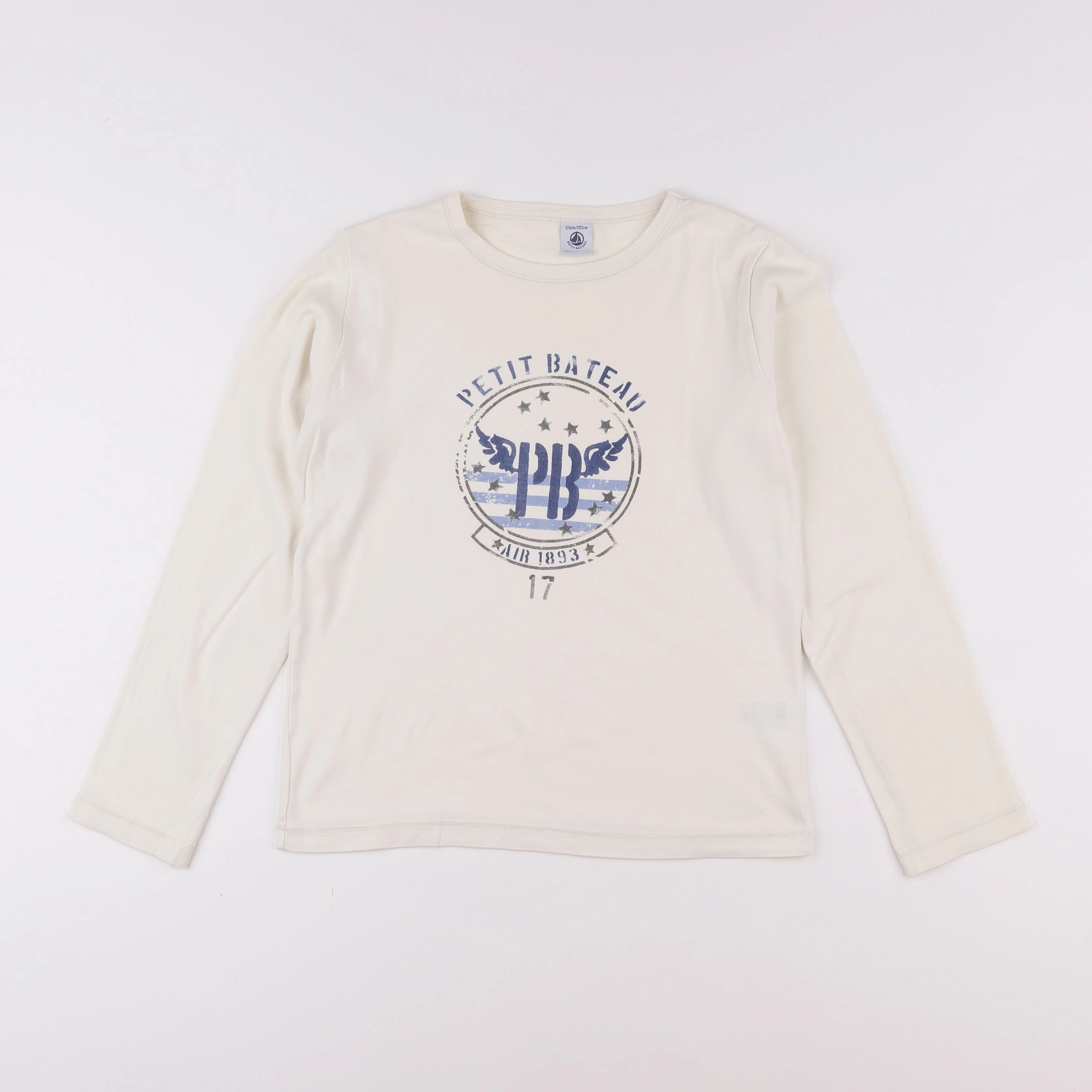 Petit Bateau - tee-shirt bleu - 12 ans